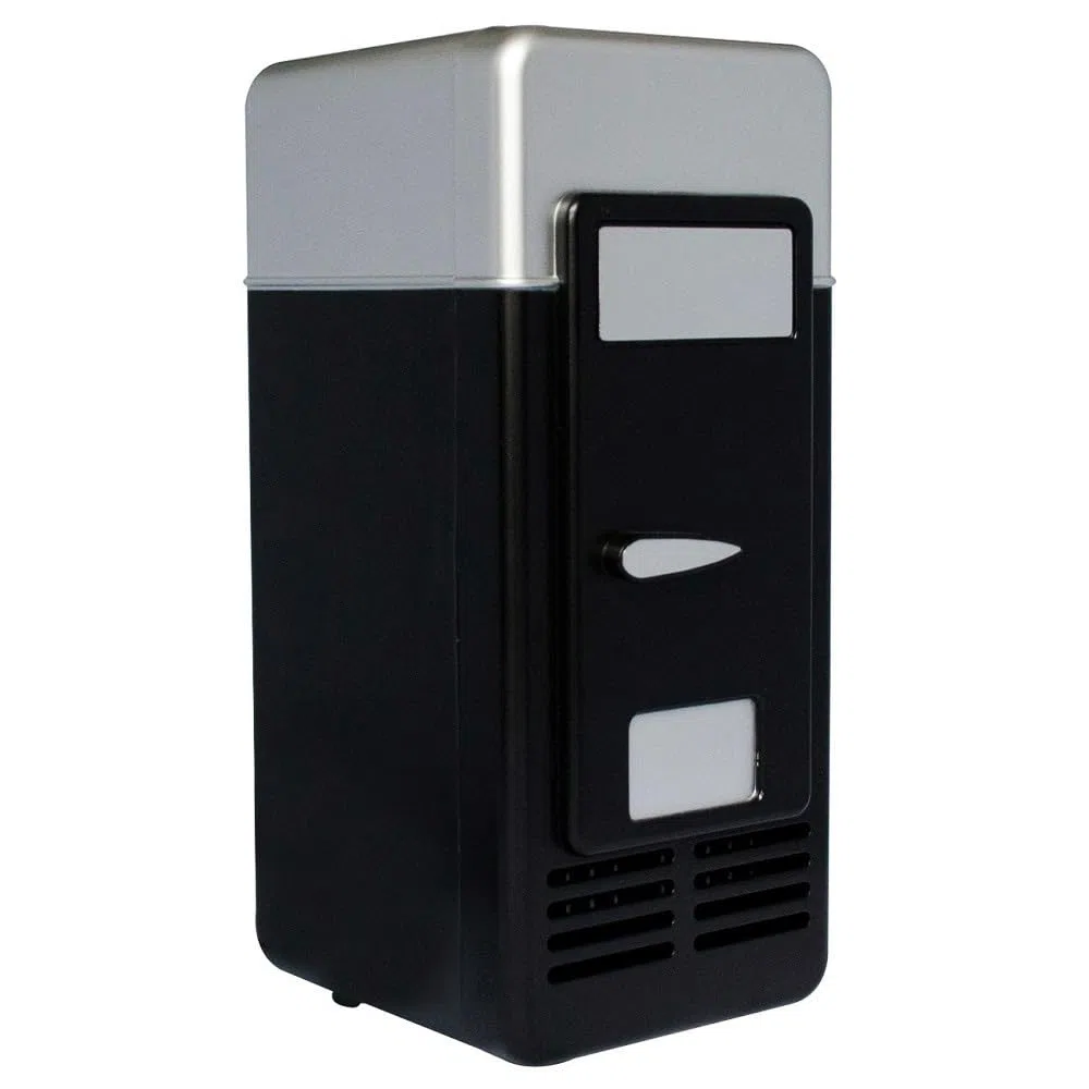 REY Mini Nevera USB Refrigerador Calentador Pequeño Frigorífico para Lata Color Negro