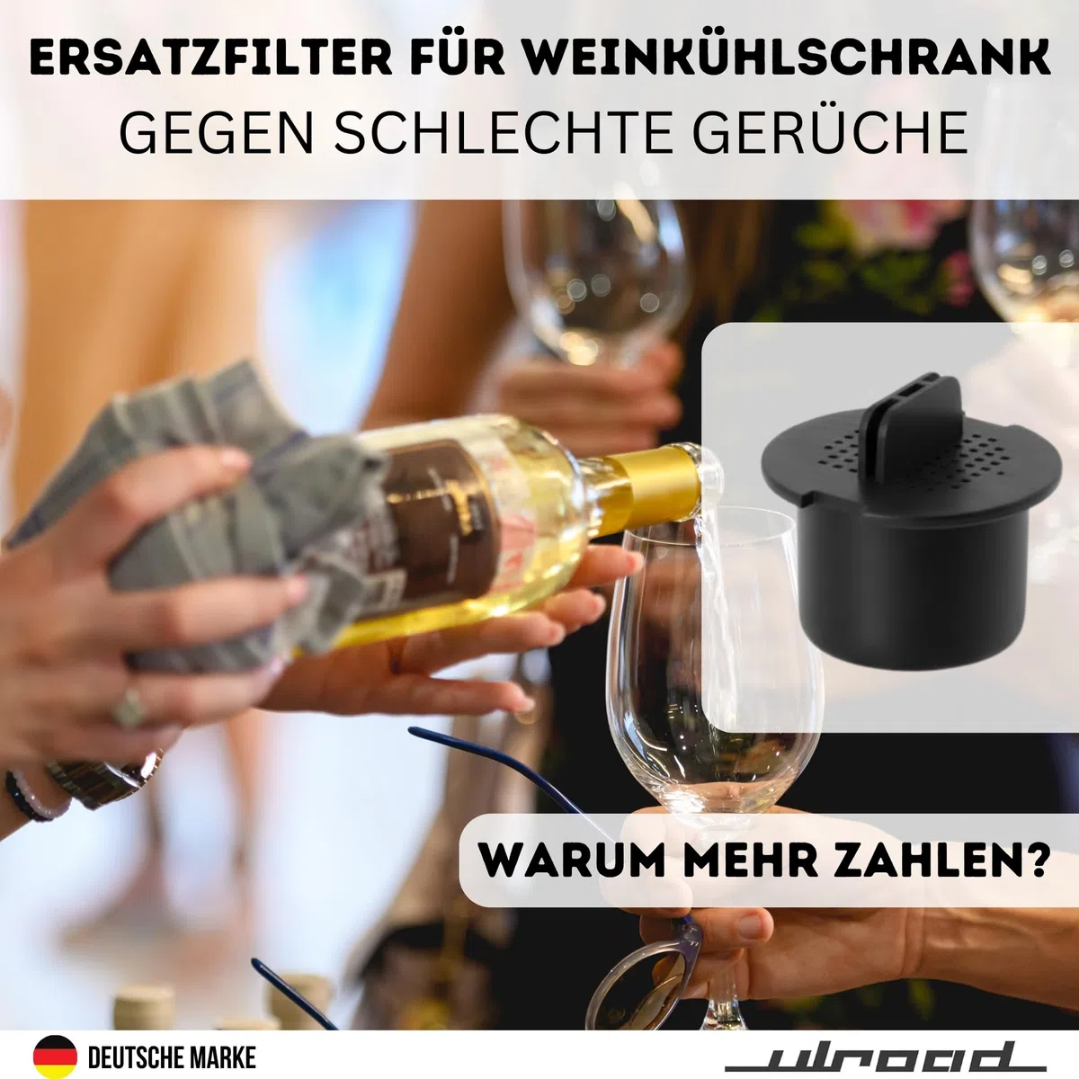 2 filtros de carbón activo para vino compatibles con Liebherr 7433243 para frigorífico, para vinos Miele 9447050 5466530 Bosch 00467217