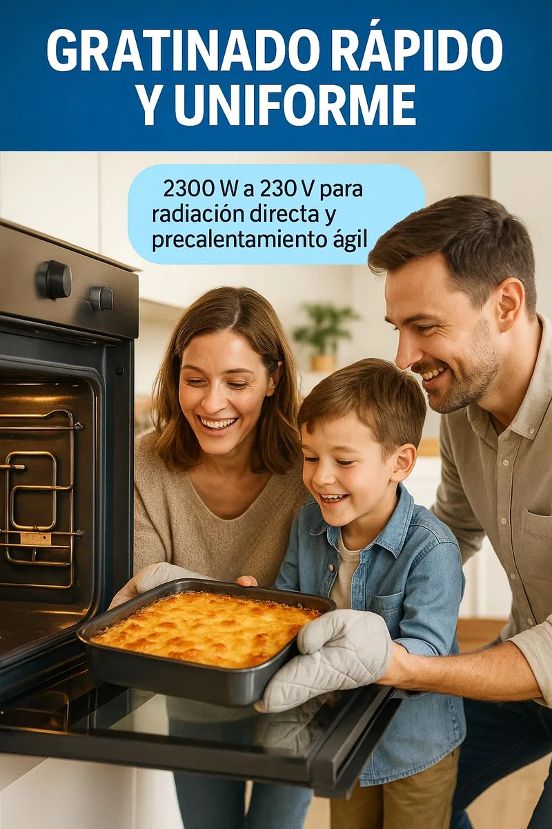 RECAMBIOS DREYMA Resistencia Grill Superior 2300W 230V 367 x 345 mm Distancia Terminales 26mm 3 Faston Recambio Horno Compatible con Balay Bosch Lynx Superser Neff Constructa Crolls Corcho Pro