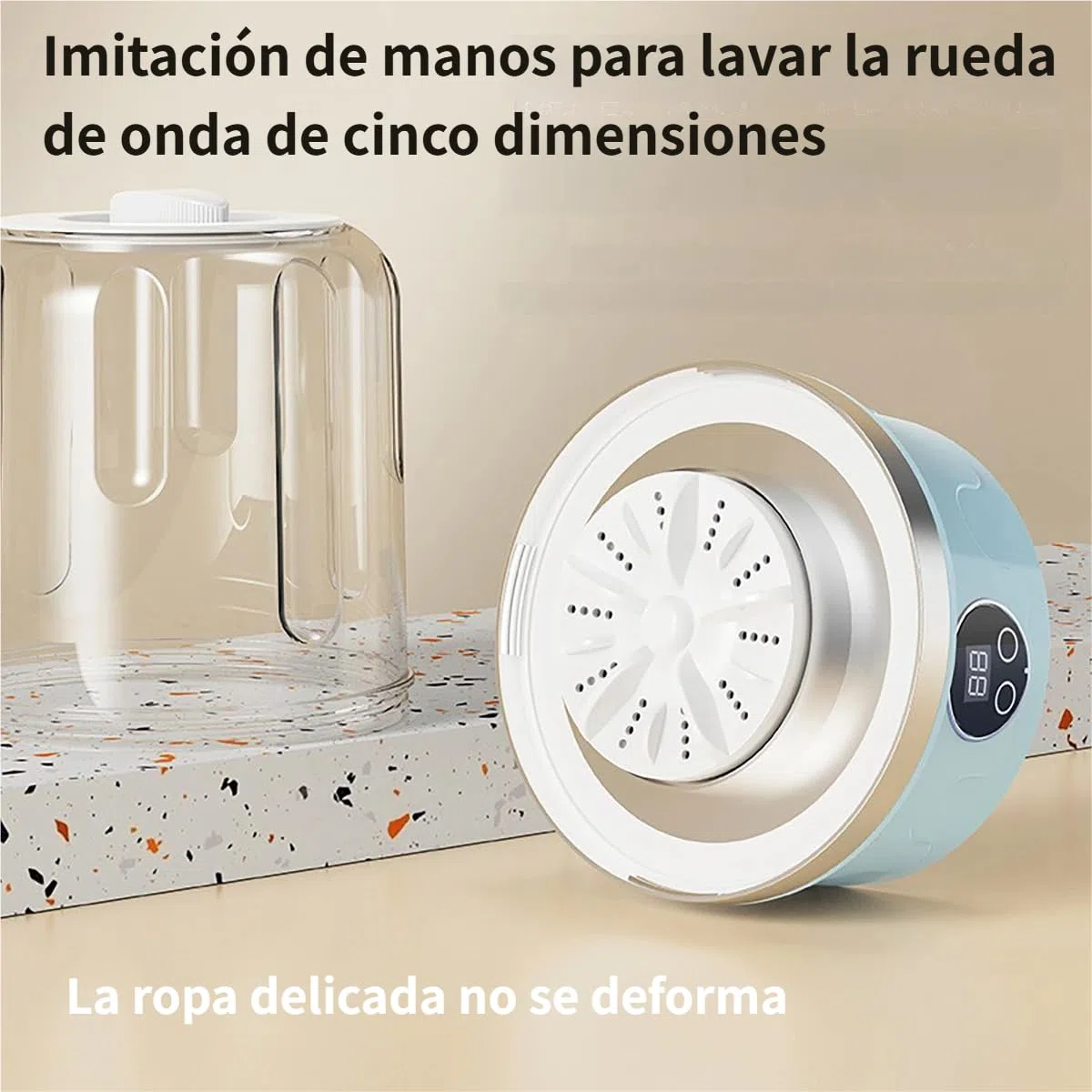 Minilavadora de Trapos, Mini Washer Machine Portátil - Mini Lavadora para Trapos de Cocina y Ropa Interior, Mini Washing Machine con Centrifugado para Limpieza Higiénica (Blanco)