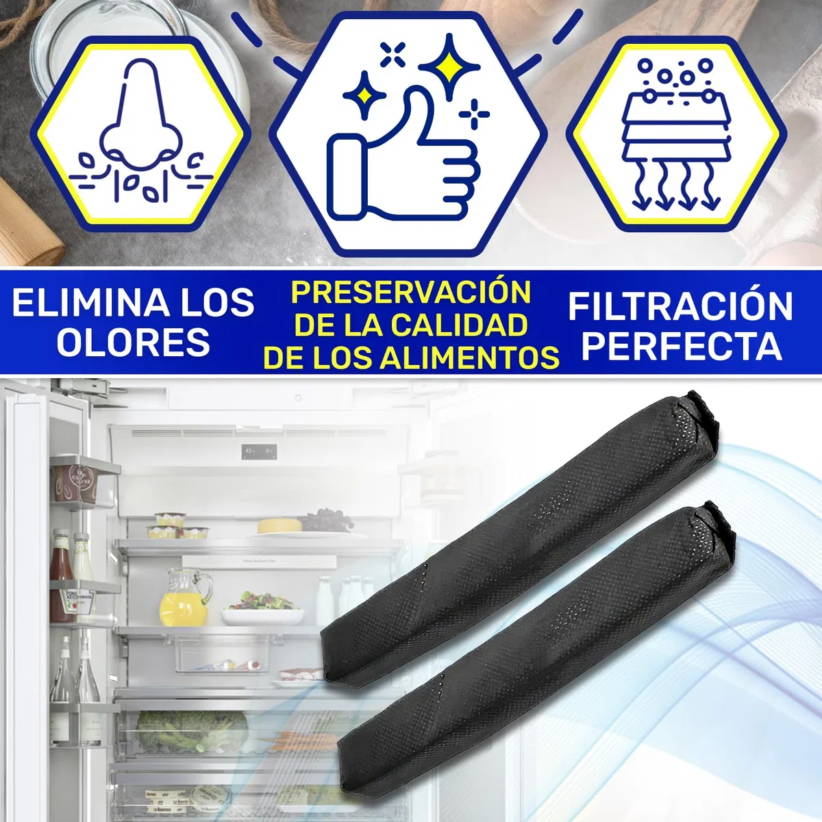 2 Piezas Filtro Carbon Activo para Frigorífico con Código Original 07236280 7236280 para Miele - MONTERAL