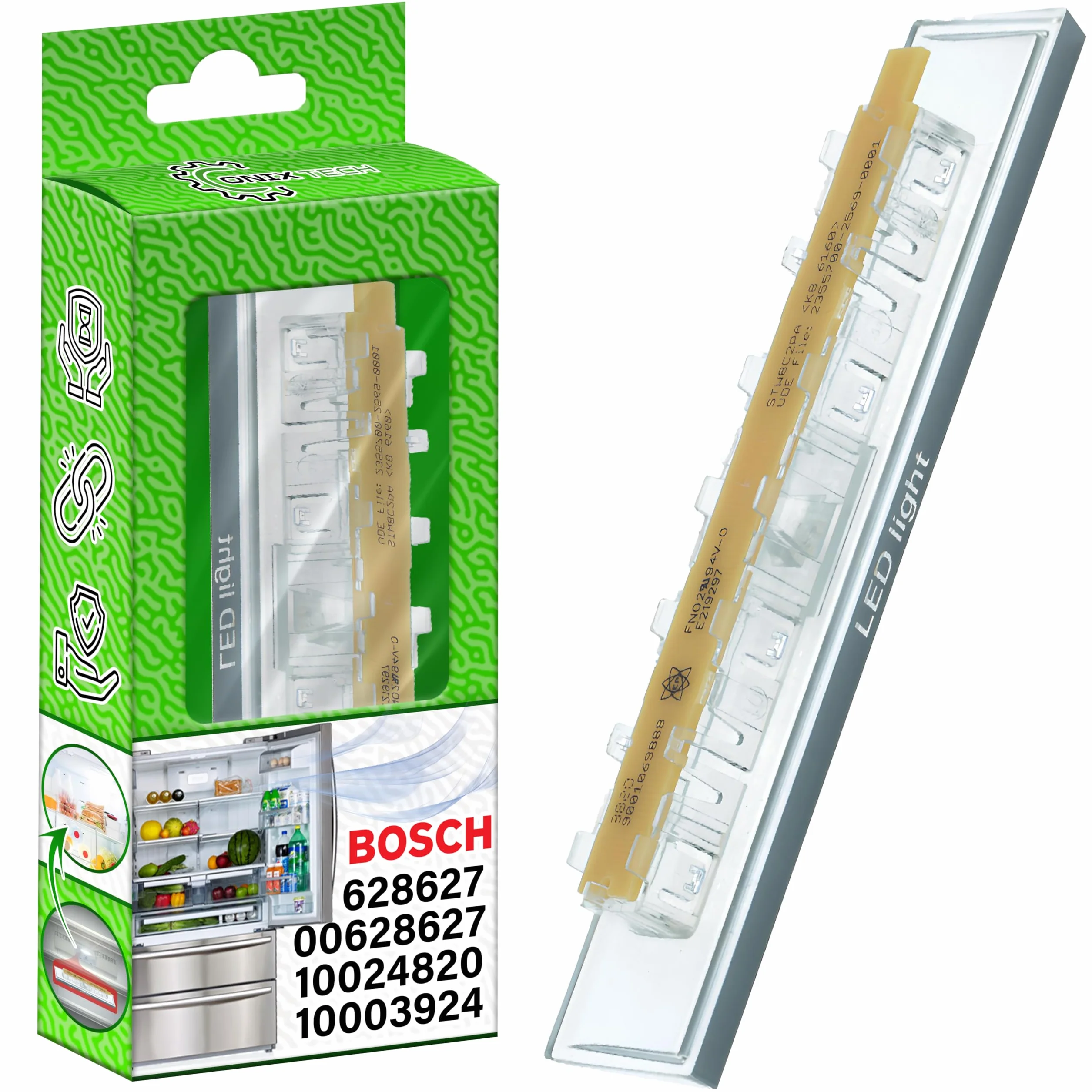Placa de LED Luminosa para Frigorifico Combi con Código Original 10003924 10024820 00628627 628627 para Bosch para Siemens - MADE IN GERMANY - ONIX TECH