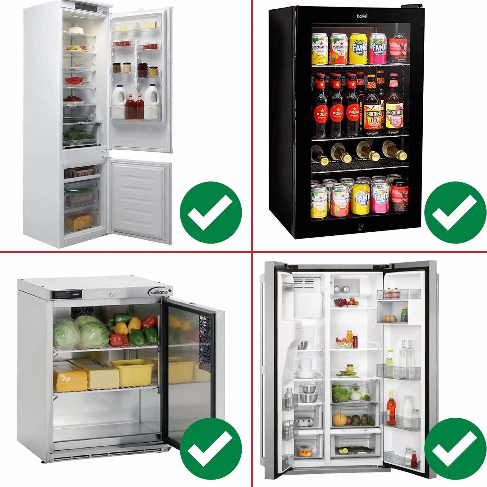 SPARES2GO Universales Ajustables Extensibles Refrigerador Congelador Estantes (Paquete de 2, Recubiertos de Plástico Blanco)