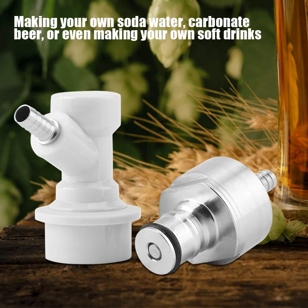 TOPINCN Carbonation Cap Acero Inoxidable 304 Carbonator con Liquid Ball Lock Disconnect 1/4" Barb Hot Homebrew Soda Agua Carbonato Cerveza Refrescos