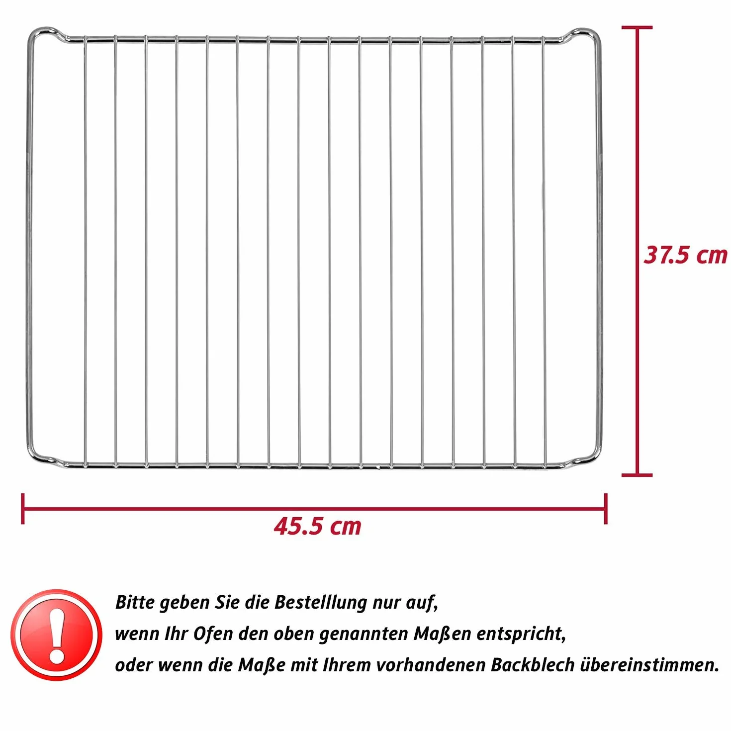 ICQN Rejilla de Horno 45,5x37,5 cm, Compatible con Bosch y Siemens, Rejilla Metálica para Horno