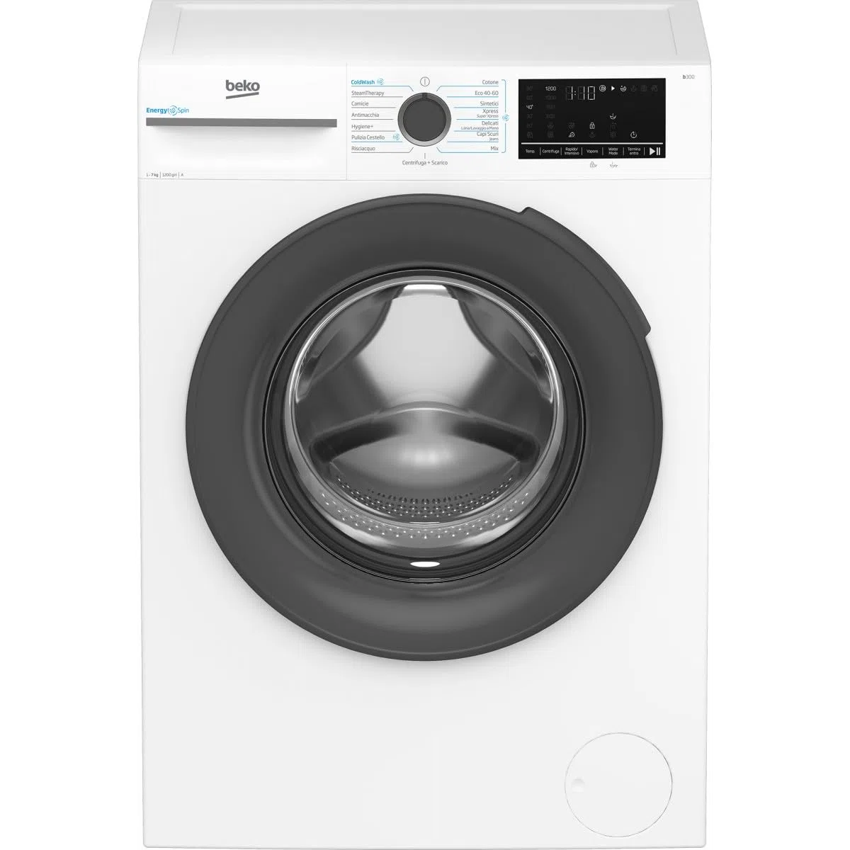 Beko Lavatrice 7kg Energyspin Ainvertervapore 49cm 1200giri Bmwsu4721a