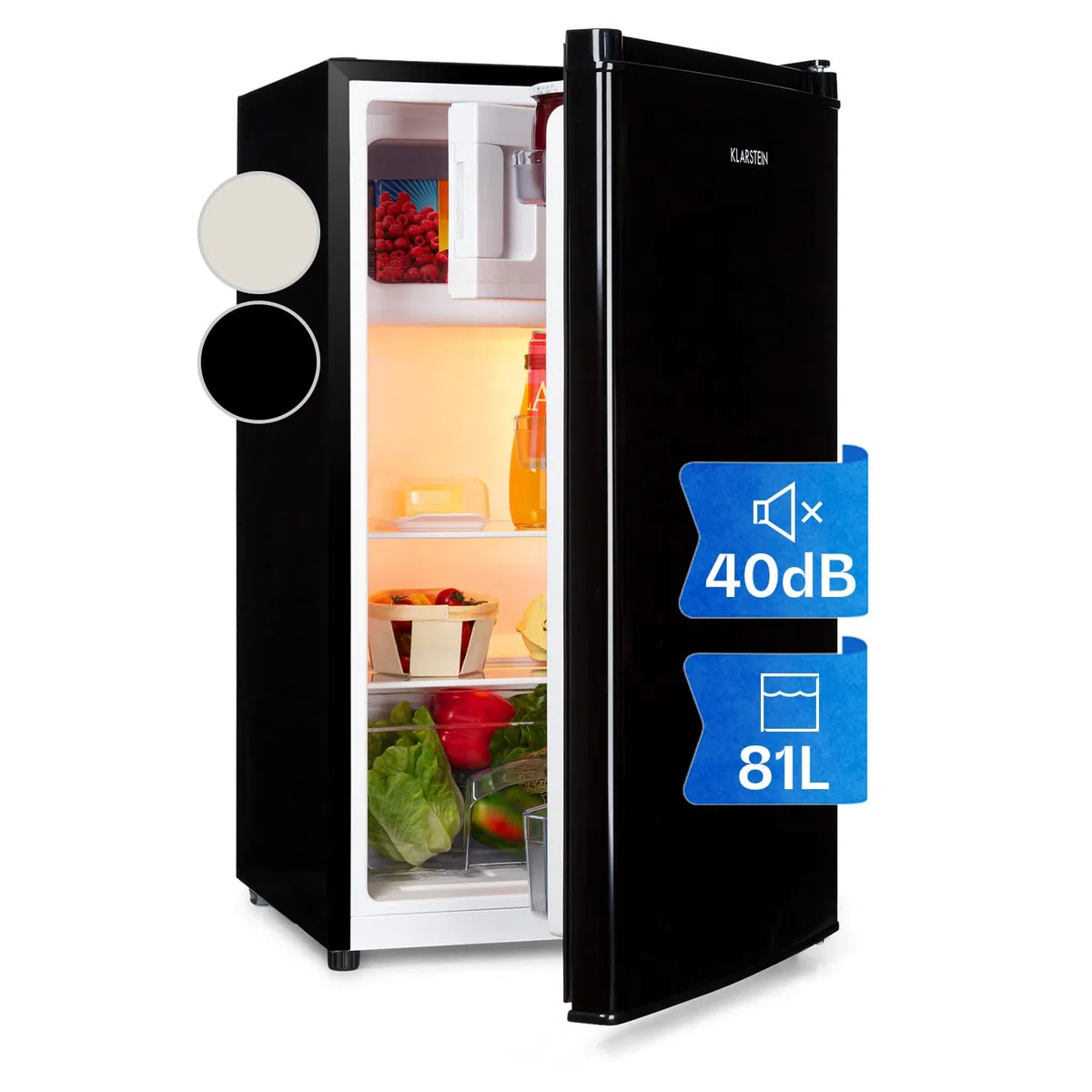Klarstein Cool Cousin 2 en 1 Frigorífico-Congelador - Capacidad total 80 litros, frigo 69 litros, co