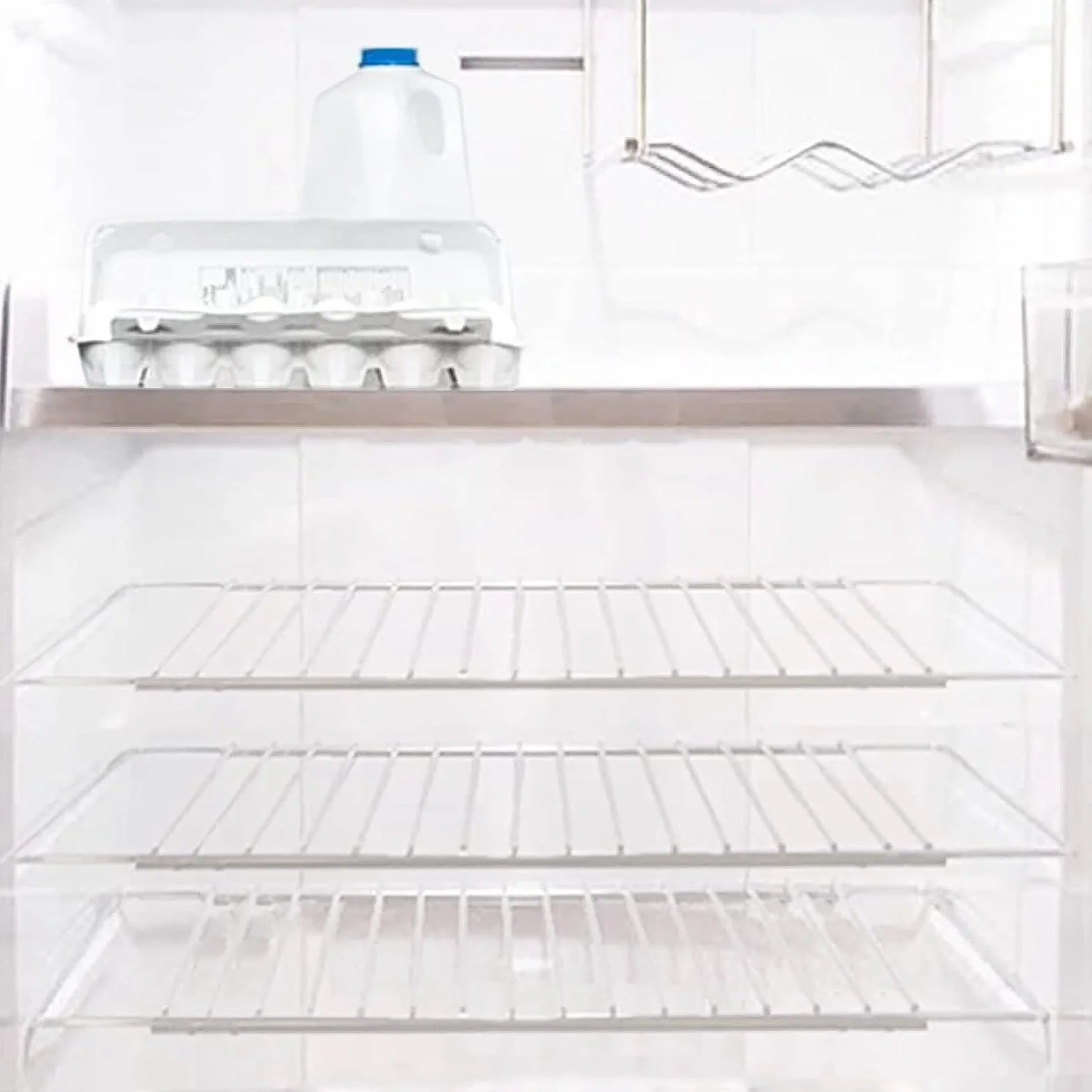 SPARES2GO Universales Ajustables Extensibles Refrigerador Congelador Estantes (Paquete de 2, Recubiertos de Plástico Blanco)
