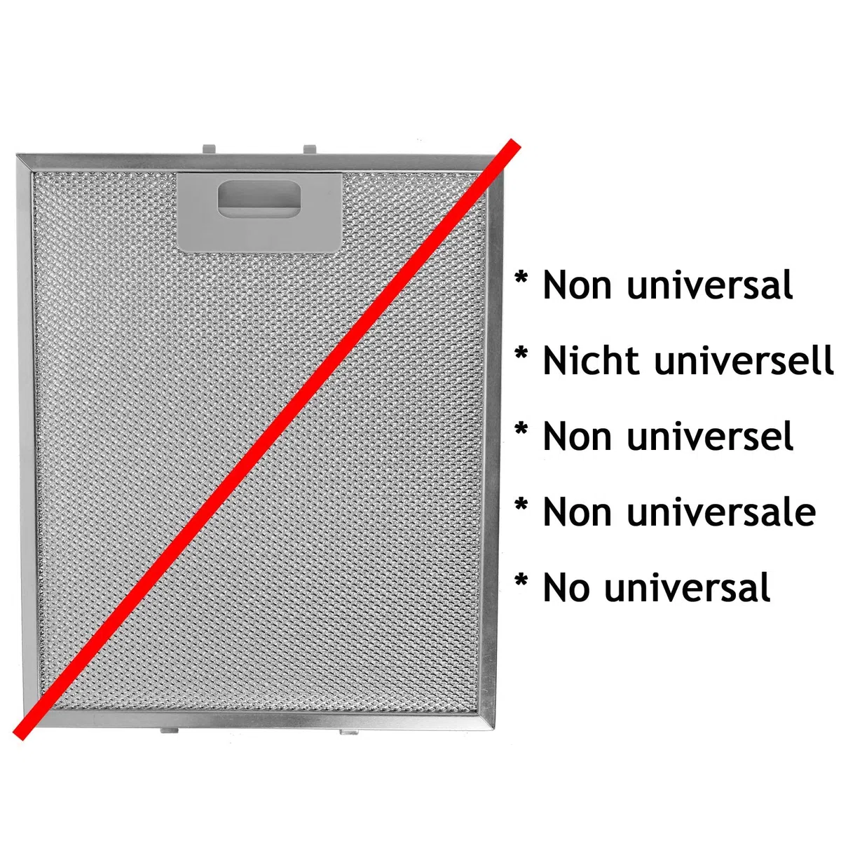 Spares2go - Filtros de grasa universales para campana extractora de cocina, rejilla de metal, 3 unidades, 300 x 250 mm, color plateado