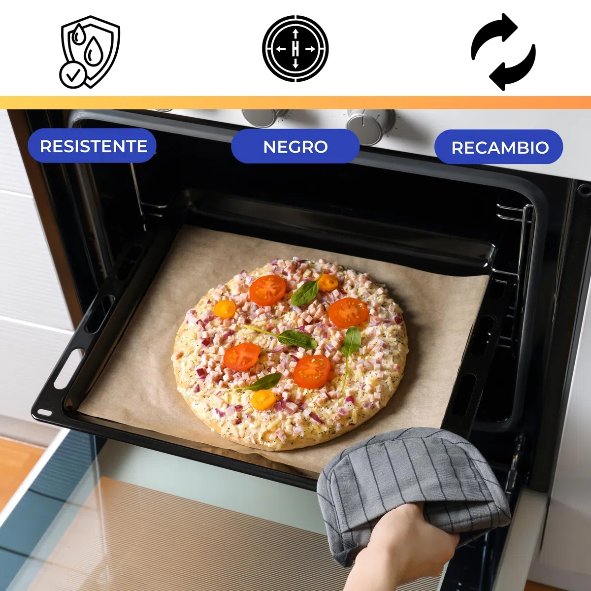 CHEFZOCO Bandeja para horno, Fuente para horno, Bandeja esmaltada, Compatible con Bosch HEZ431001 00748225, Siemen HZ431001, Junker JZ11BE11, Viva VVZ20H2, HC490, S2K, 370 mm profundo x 442 mm ancho