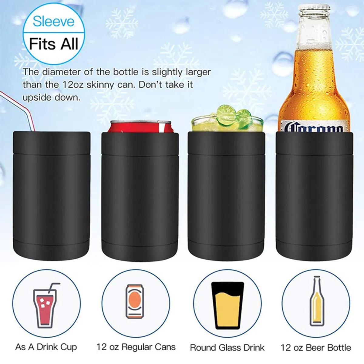 Cooler de aislamiento, 12 oz de lata, enfriador de cerveza de acero inoxidable de acero inoxidable de doble pared, cubiertas de lata portátiles para refresco, jugo y más