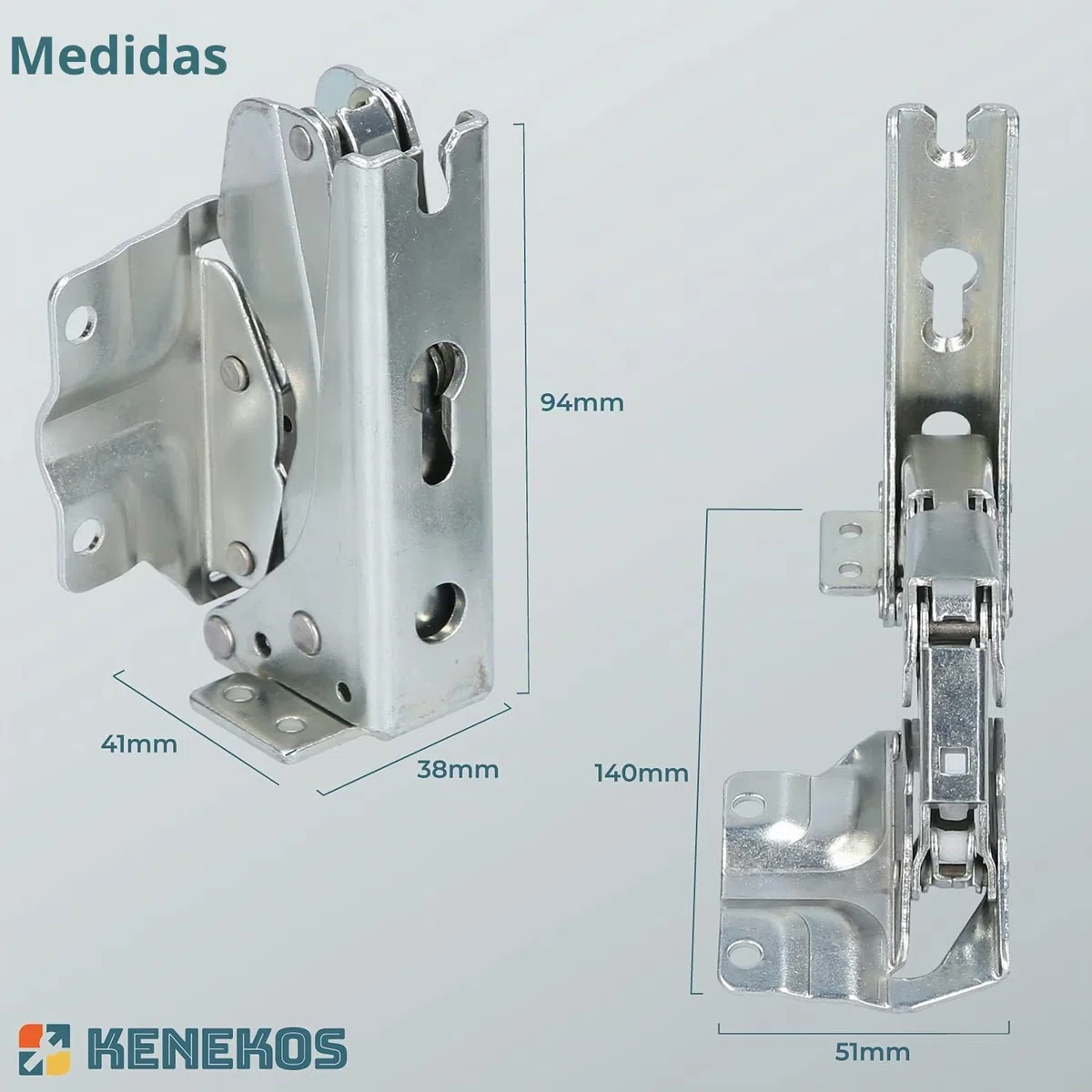 Kenekos - Juego de 2 bisagras de puerta para frigorífico Bosch Siemens 00481147/481147 Neff AEG Electrolux 407131425/8 Miele 5546050 Quelle Constructa Balay Congelador