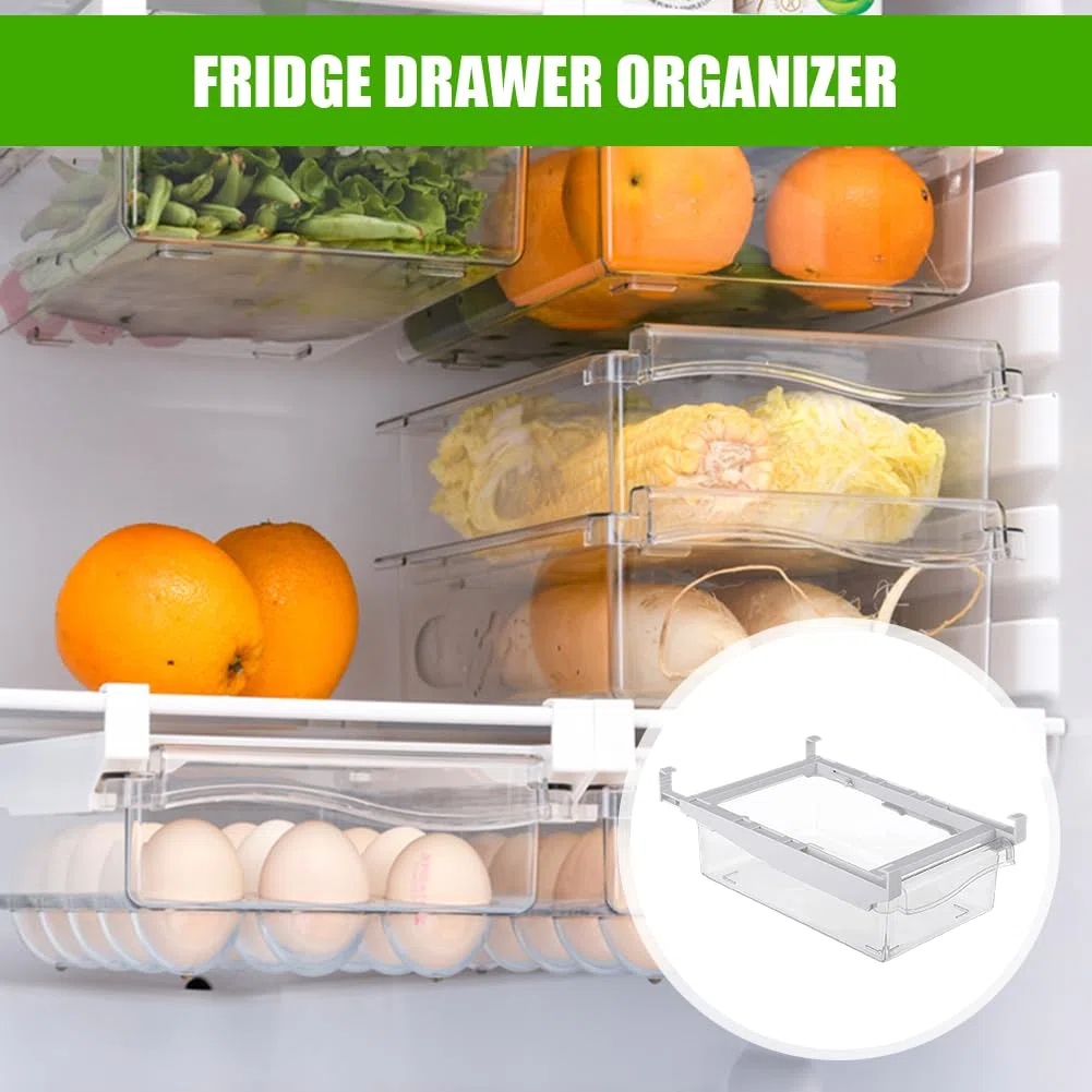 Organizador para frigorífico, Tutamaz 2 unidades, organizador para fridge y frigorífico, juego de cajones, práctico organizador de cocina para almacenamiento de huevos y cajas de almacenamiento