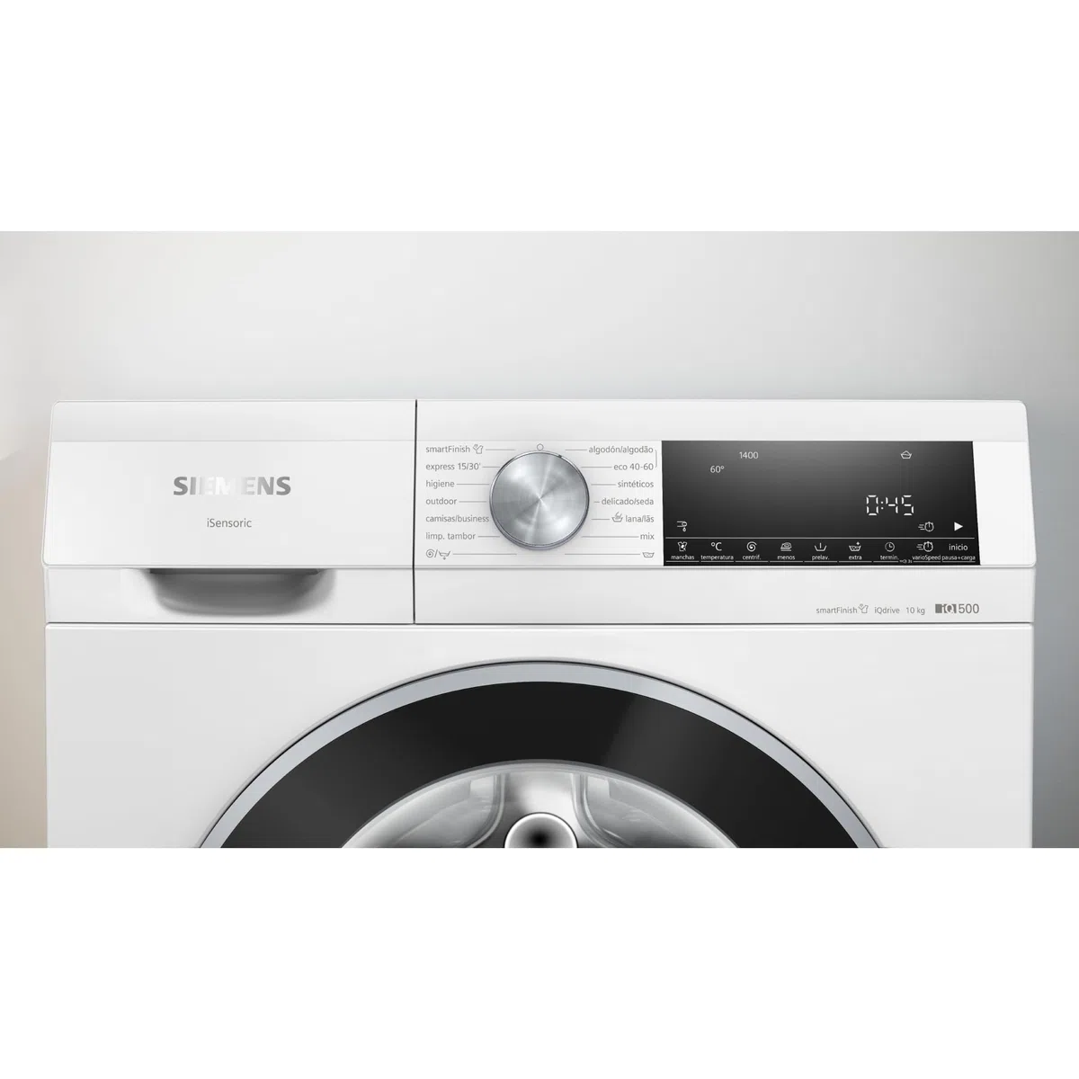 Siemens - Lavadora de carga frontal, 10 kg, iQ500, smartFinish, antiManchas, Blanco, WG54G2Z1ES