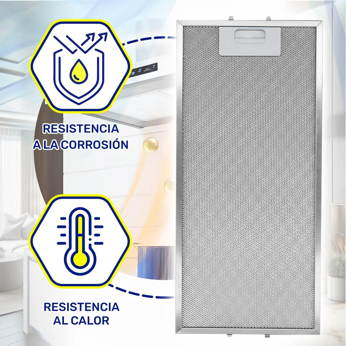 Filtro Metálico de Grasa para Campana Extractora 458x185x9 mm con Código Original 00746994 746994 para Bosch para Balay para Siemens GRI0025433A para Elica - MONTERAL