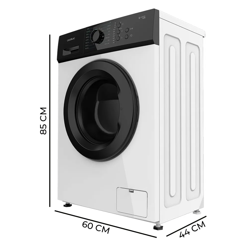 Cecotec Lavadora 6Kg Carga Frontal Bolero DressCode 620 Inverter. 1000RPM, 16 Programas, Bajo Consumo, Motor Inverter Plus, Función Vapor, Pre-Lavado, Programa Rápido 15', Spa Care y Delay Start