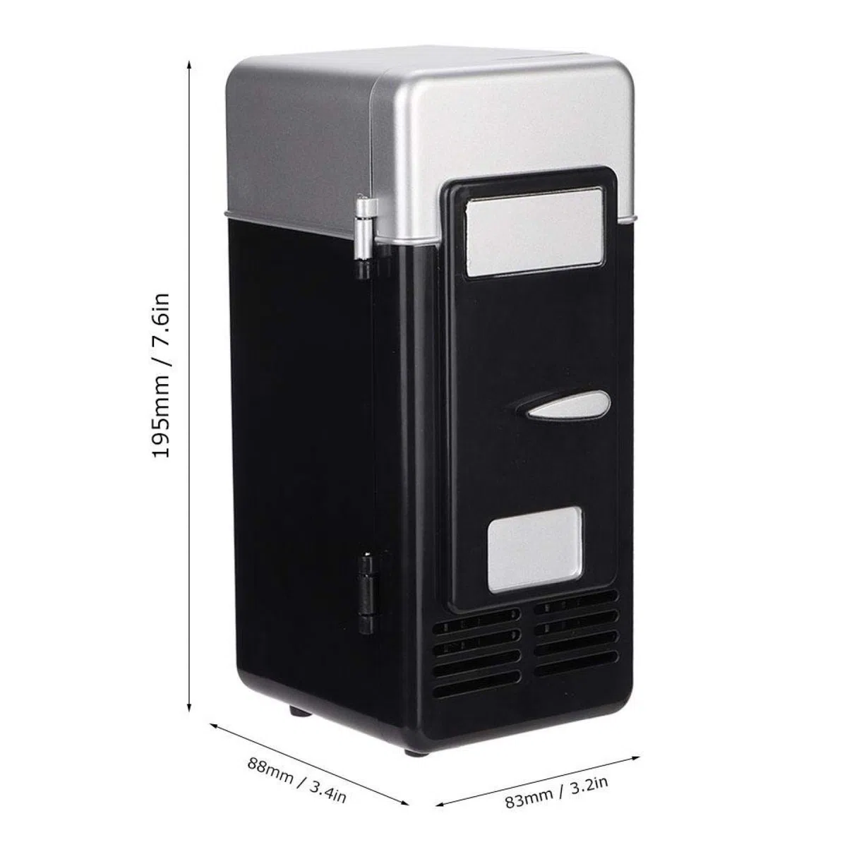 Mini refrigerador, DC 5V 10W USB Oficina Refrigerador compacto Calefacción y enfriamiento Refrigerador portátil de doble uso Enfriador de bebidas para el cuidado de la piel, alimentos, viajes(negro)