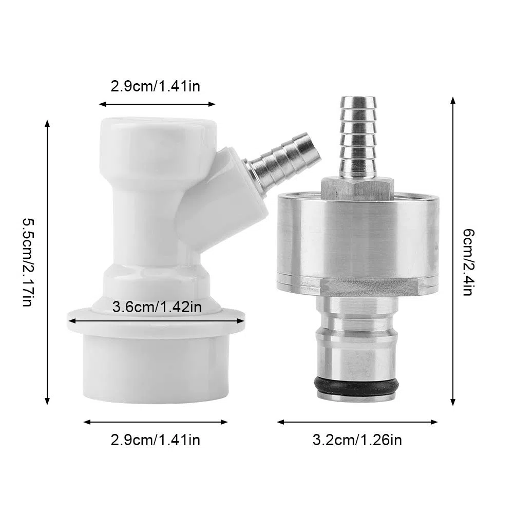TOPINCN Carbonation Cap Acero Inoxidable 304 Carbonator con Liquid Ball Lock Disconnect 1/4" Barb Hot Homebrew Soda Agua Carbonato Cerveza Refrescos