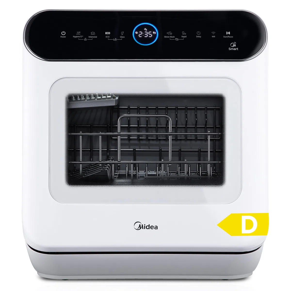 Midea Lavavajillas de mesa para 3 cubiertos, se puede utilizar con y sin conexión de agua, control IOT, 6+1 programas, control táctil, mini lavavajillas para apartamentos, dormitorios y autocaravanas