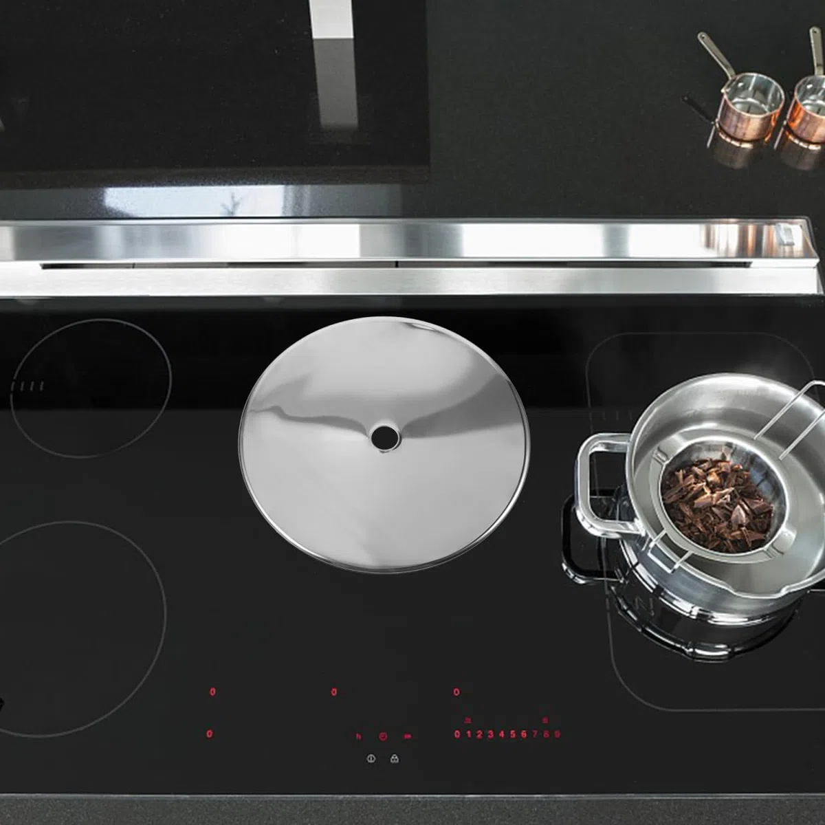 Adaptador de Inducción de Acero de 32,8 CM Superficie Lisa para Fácil Limpieza, Compatible Estufas y Mesas de Ollas Calientes, Adecuado para Uso en Cocinas de Inducción