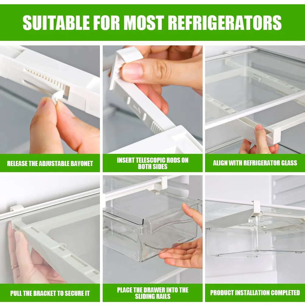 Organizador para frigorífico, Tutamaz 2 unidades, organizador para fridge y frigorífico, juego de cajones, práctico organizador de cocina para almacenamiento de huevos y cajas de almacenamiento