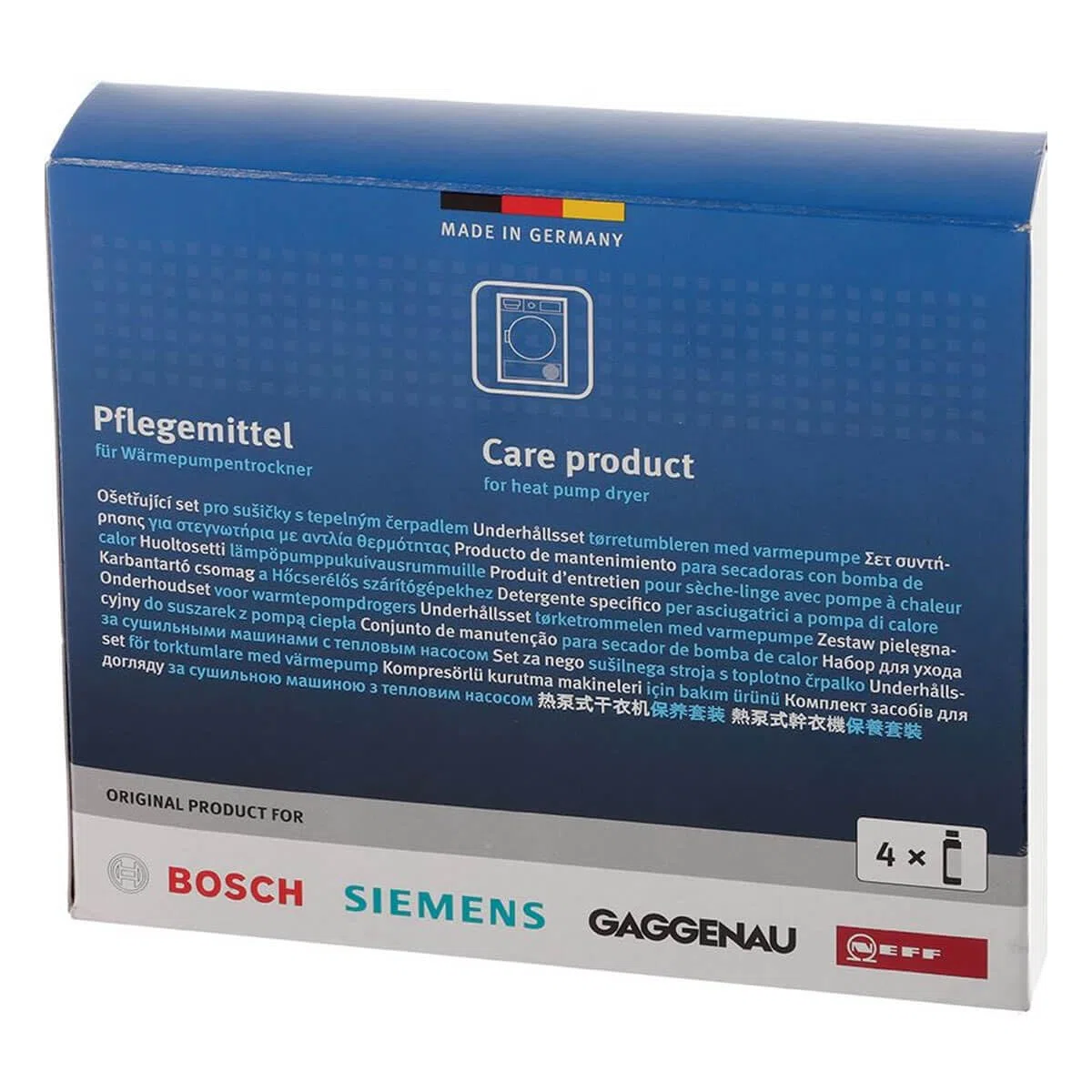 Pack de Mantenimiento para Secadoras compatible con Bosch Siemens Gaggenau Neff | Limpia y Elimina Olores | 4 unidades de 125 ml - 00312111