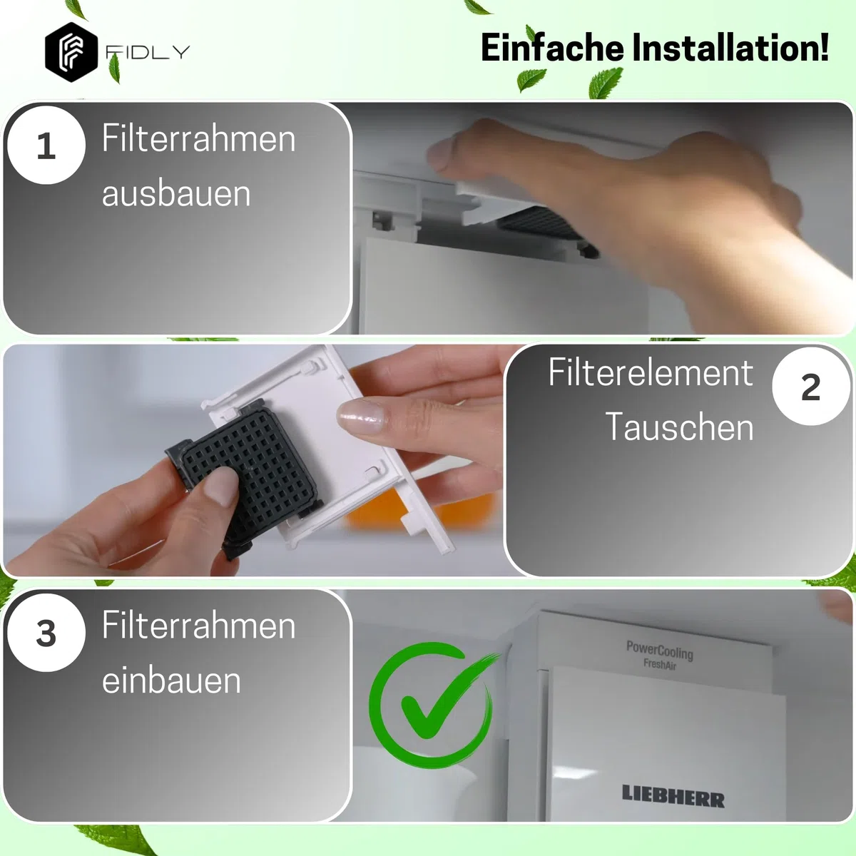1 filtro de carbón activo para Liebherr 9882460 744021-00 9096989 09882429, filtro de repuesto para el frigorífico, carbón activo de coco Fresh Air como filtro de olores para una limpieza óptima
