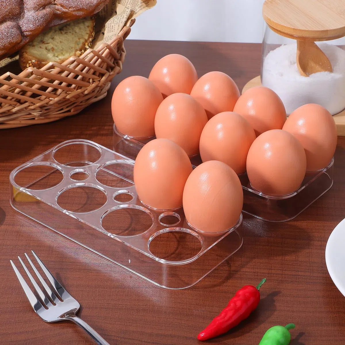 HEMOTON 2 Piezas Hueveras para Frigorifico Porta Soporte Hueveras Nevera de Plastico Soporte Nevera Práctico De Para Refrigerador Bandeja De Para Frigorífico Cajón De Almacenamiento