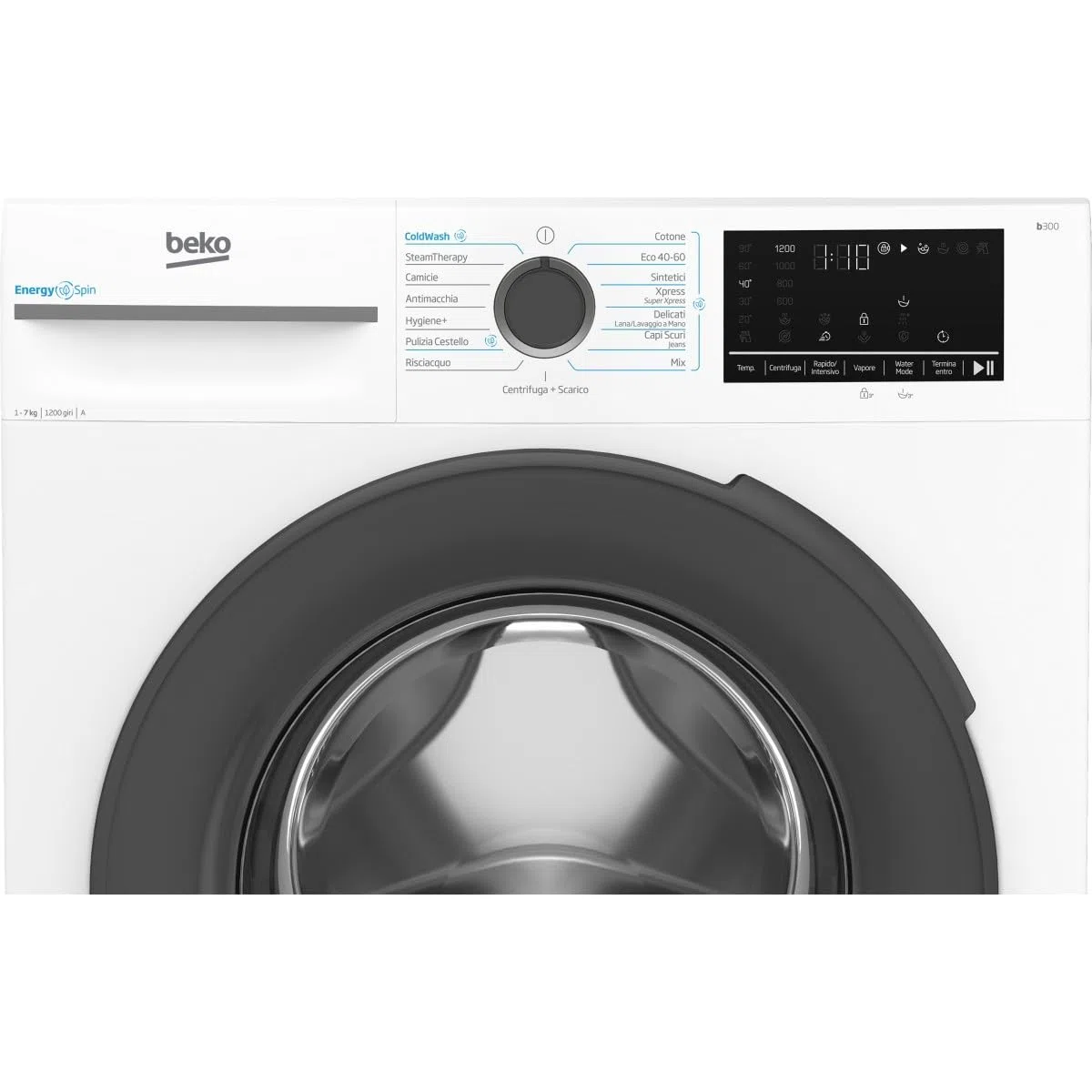 Beko Lavatrice 7kg Energyspin Ainvertervapore 49cm 1200giri Bmwsu4721a