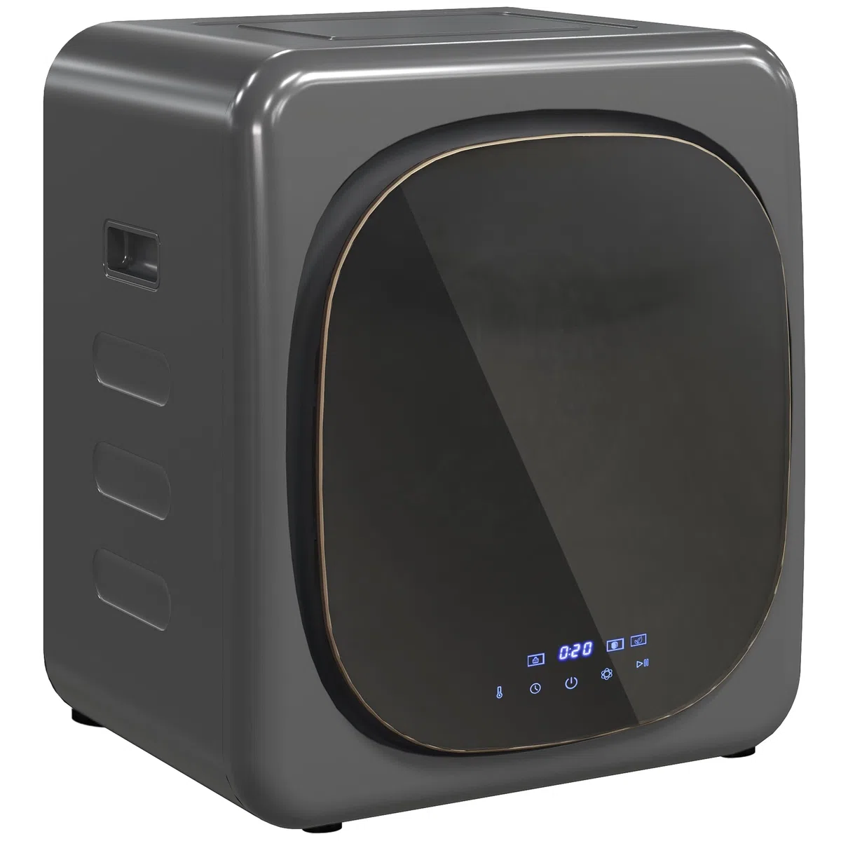 HOMCOM Mini secadora con pantalla táctil LED de 6 programas 4 kg hasta 60℃, 800W Independiente Montable en pared Secadora de extracción de aire con protección contra sobrecalentamiento Secadora de