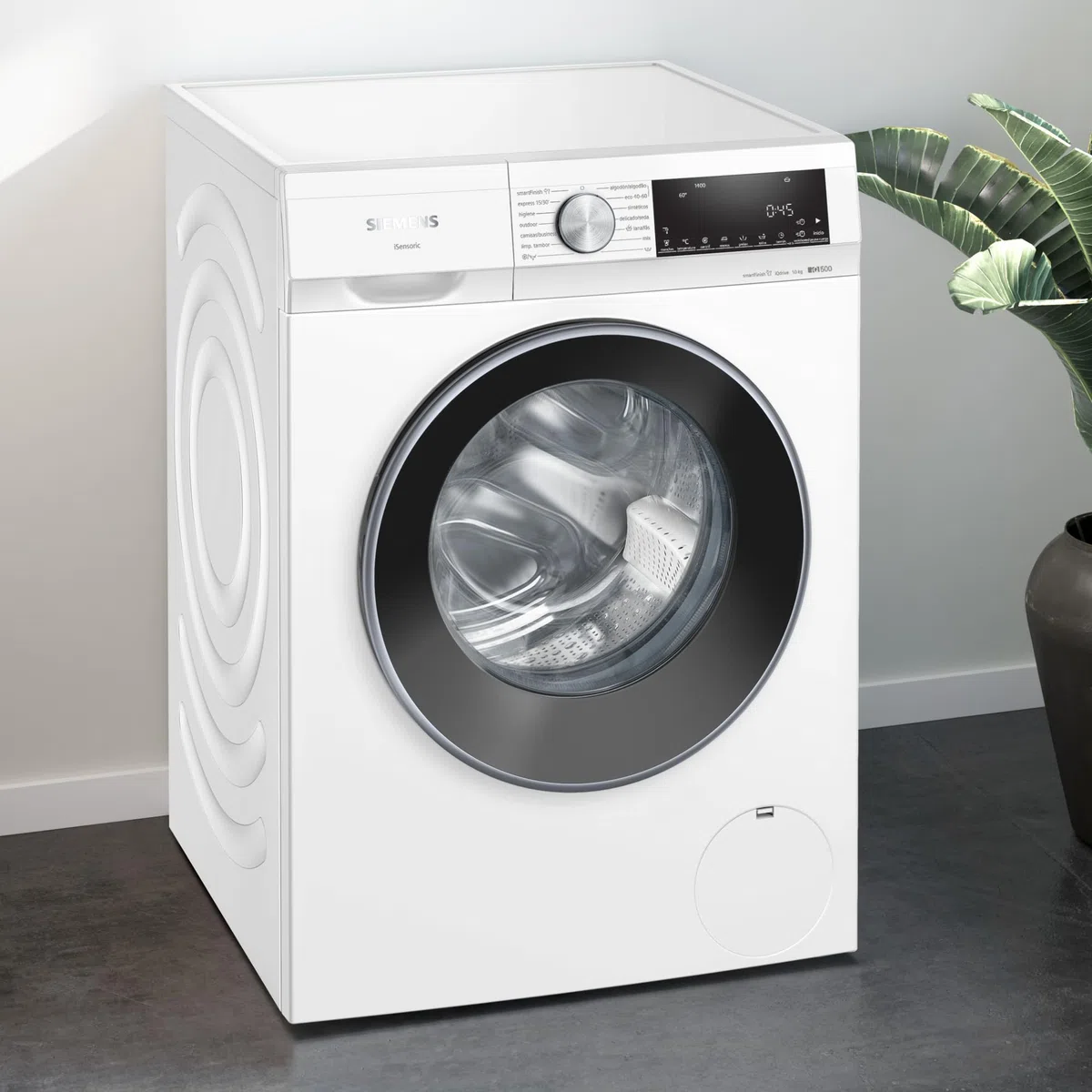 Siemens - Lavadora de carga frontal, 10 kg, iQ500, smartFinish, antiManchas, Blanco, WG54G2Z1ES