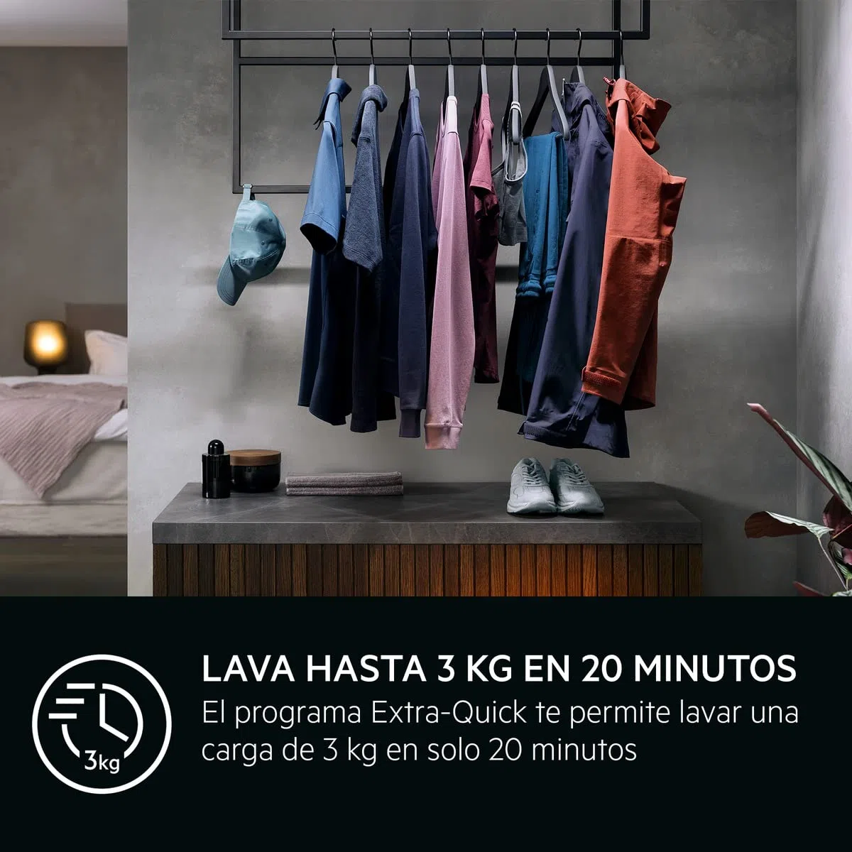 AEG LFR7394V4B Lavadora de Carga Frontal 9 Kg, 1400rpm, Libre Instalación, Motor Inverter, Programa Rápido, Función Vapor, Display LCD XXL, Bloqueo infantil, Negro, Clase A