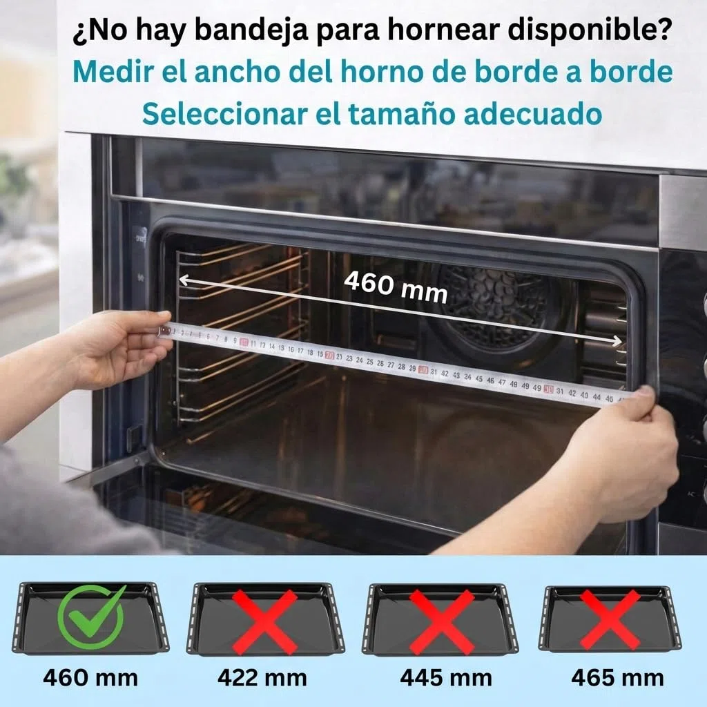 ICQN Bandeja Esmaltada para Horno 46x37x3 cm, Compatible con TEKA y Bosch