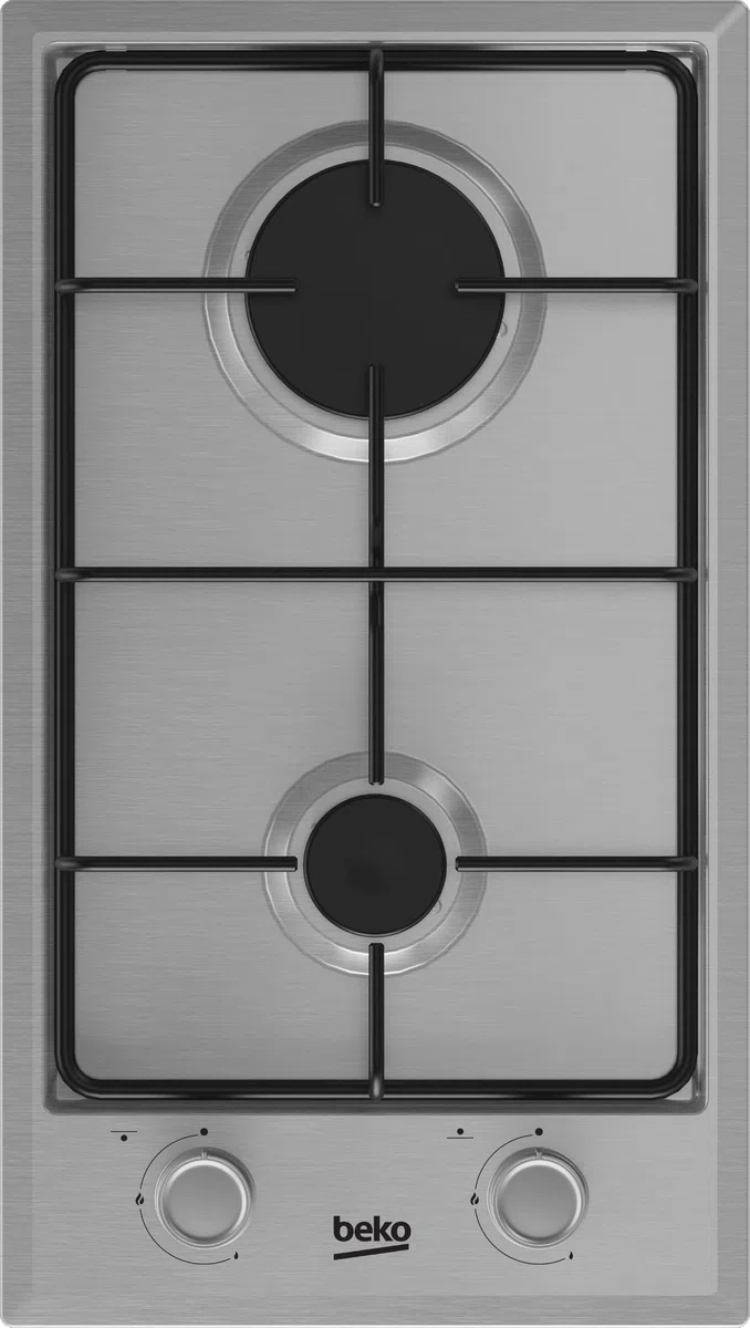 BEKO Placa Gas Modular HDCG32220FX: 2 fuegos 30 cm Inox | Formato modular de 30 cm