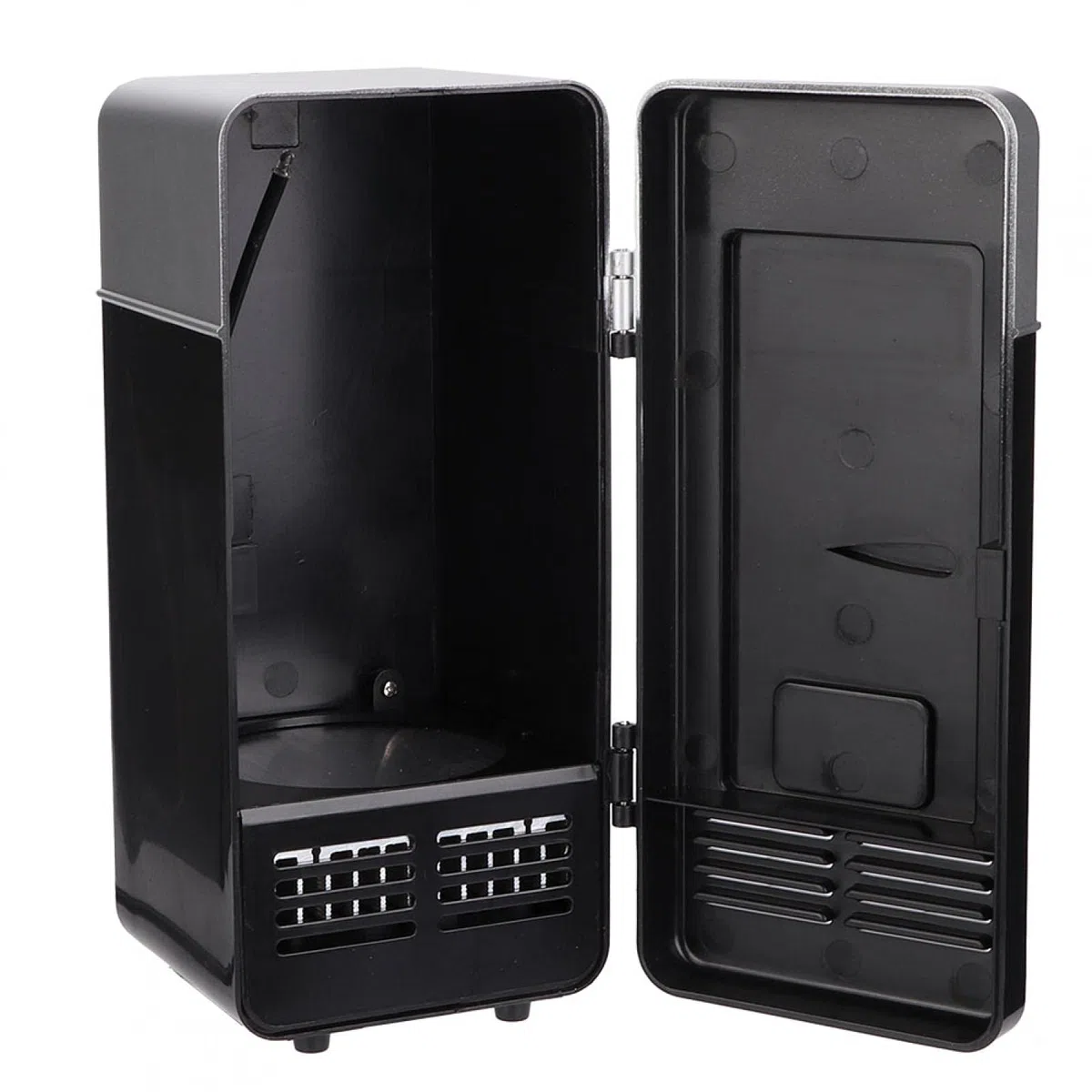 Mini refrigerador, DC 5V 10W USB Oficina Refrigerador compacto Calefacción y enfriamiento Refrigerador portátil de doble uso Enfriador de bebidas para el cuidado de la piel, alimentos, viajes(negro)