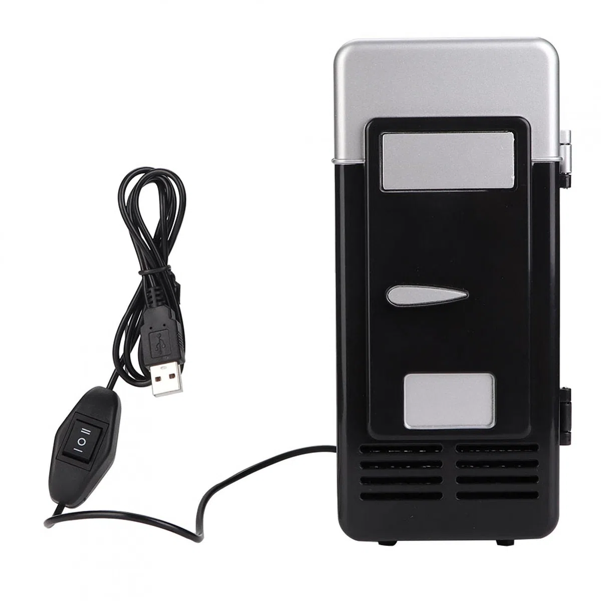 Mini refrigerador, DC 5V 10W USB Oficina Refrigerador compacto Calefacción y enfriamiento Refrigerador portátil de doble uso Enfriador de bebidas para el cuidado de la piel, alimentos, viajes(negro)