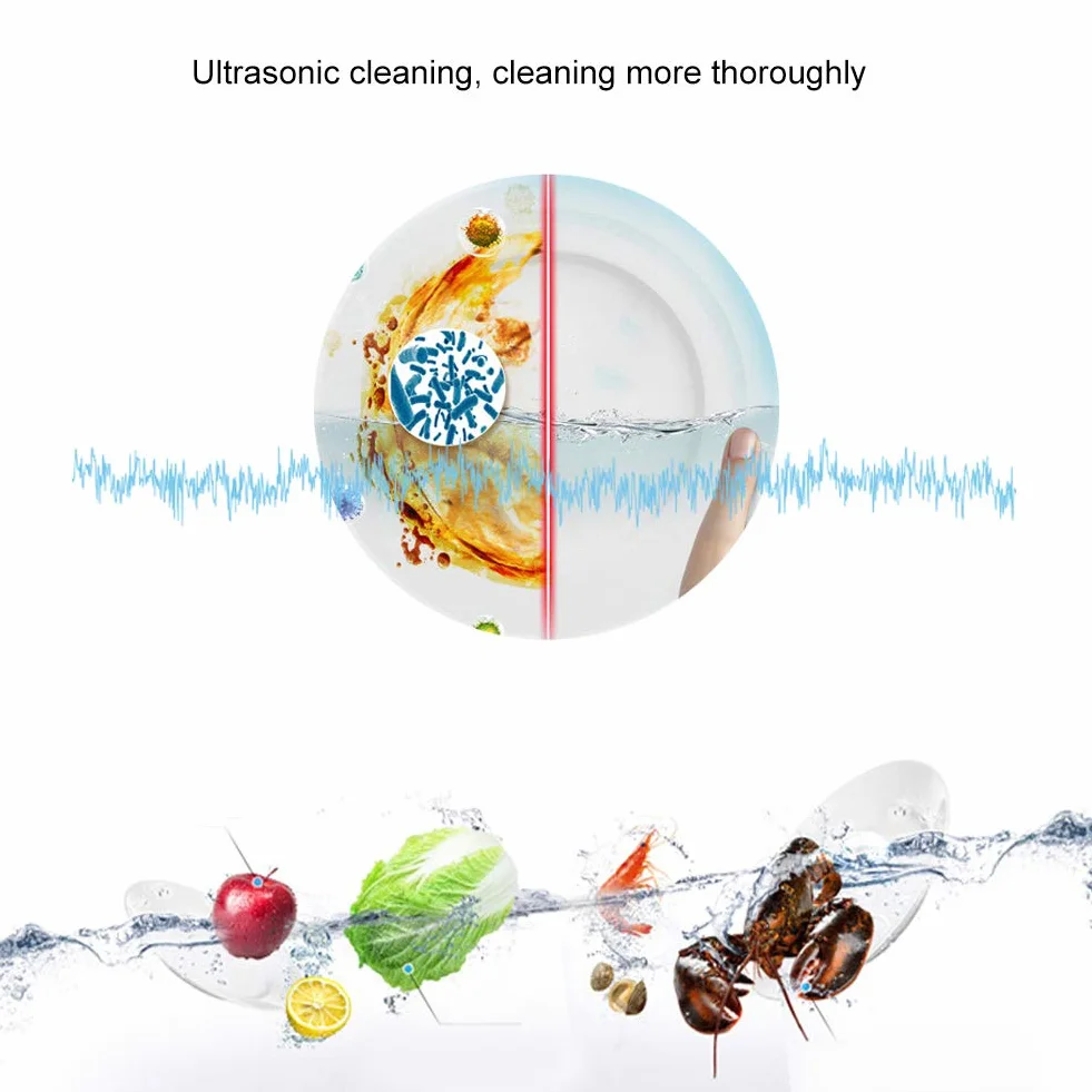 Mini Lavavajillas, USB Ultrasónico Lavavajillas Lavadora Lavavajillas Turbo Automático Doméstico Lavavajillas Eléctrico para el Hogar Cocina Viajes Viaje de Negocios(rojo)