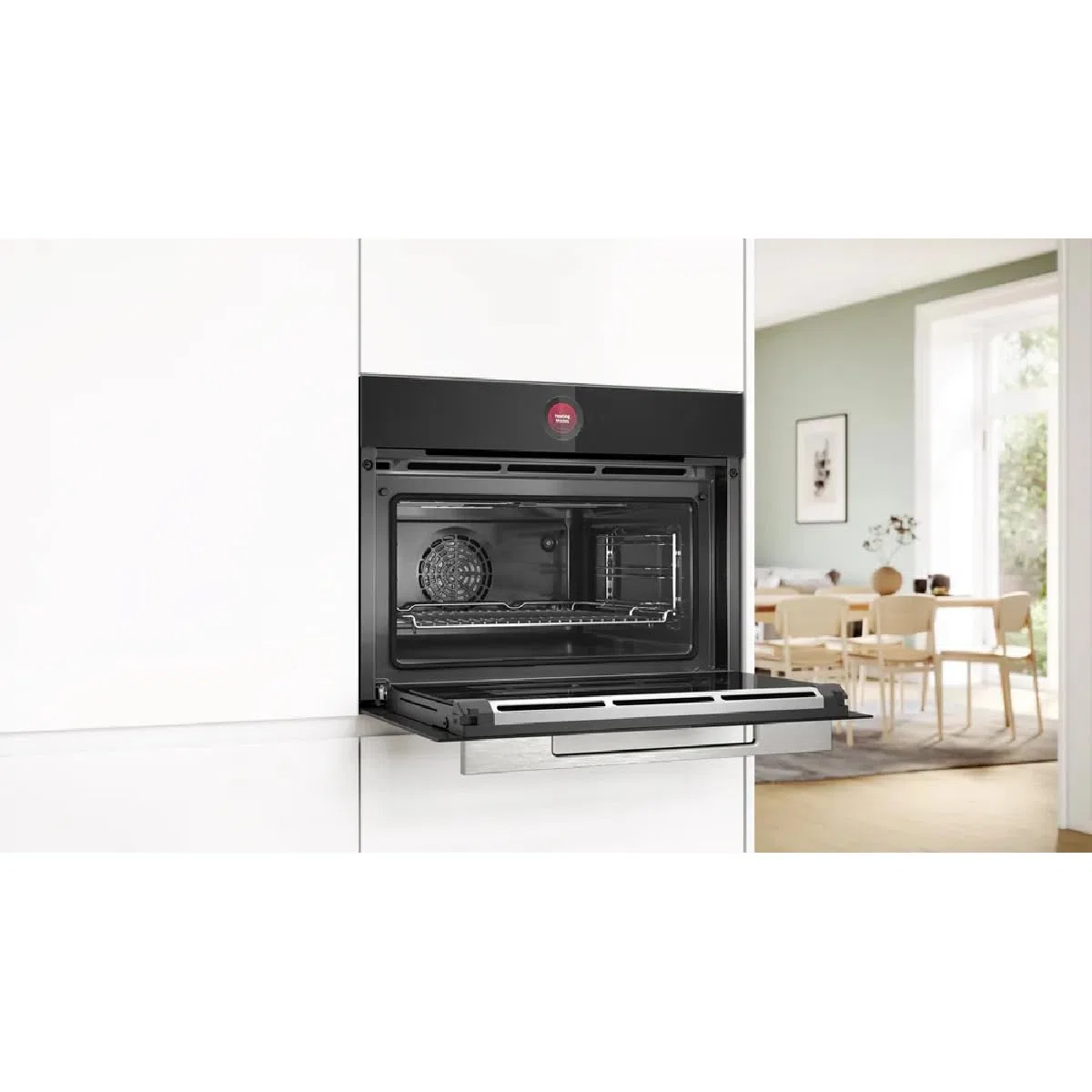 Bosch - Horno Compacto, 60 cm, Serie 8, Electrónica TFT TouchControl, AirFry, Función Assist, Home Connect, Pirólisis, Negro, CBG7741B1