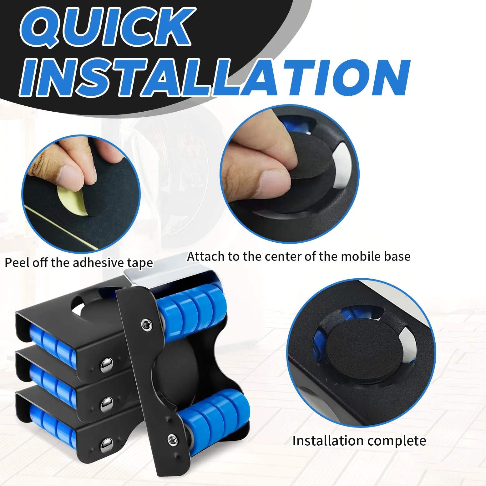 Soporte Móvil para Lavadora con Ruedas de Goma y Frenos, Base Ajustable de Alta Resistencia para Muebles Pesados, Capacidad hasta 700 kg, Elevación Antihumedad, Juego de 4 Unidades – Negro