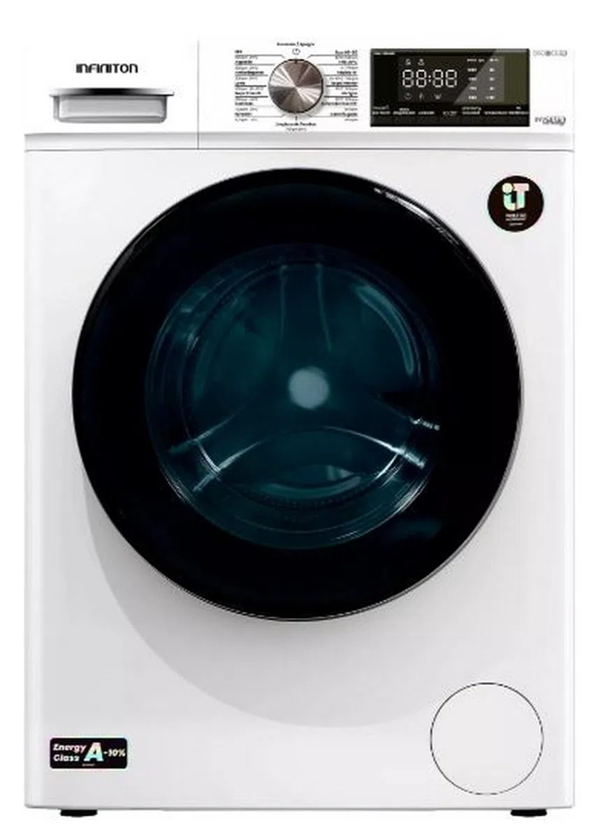 LAVADORA INFINITON WM-S84ABN, 8 KG, 1400 rpm, A, INVERTER, Cesto de acero inoxidable, Silent Mode, 15 Programas, Carga Frontal (Blanco || WM-S84ABN)