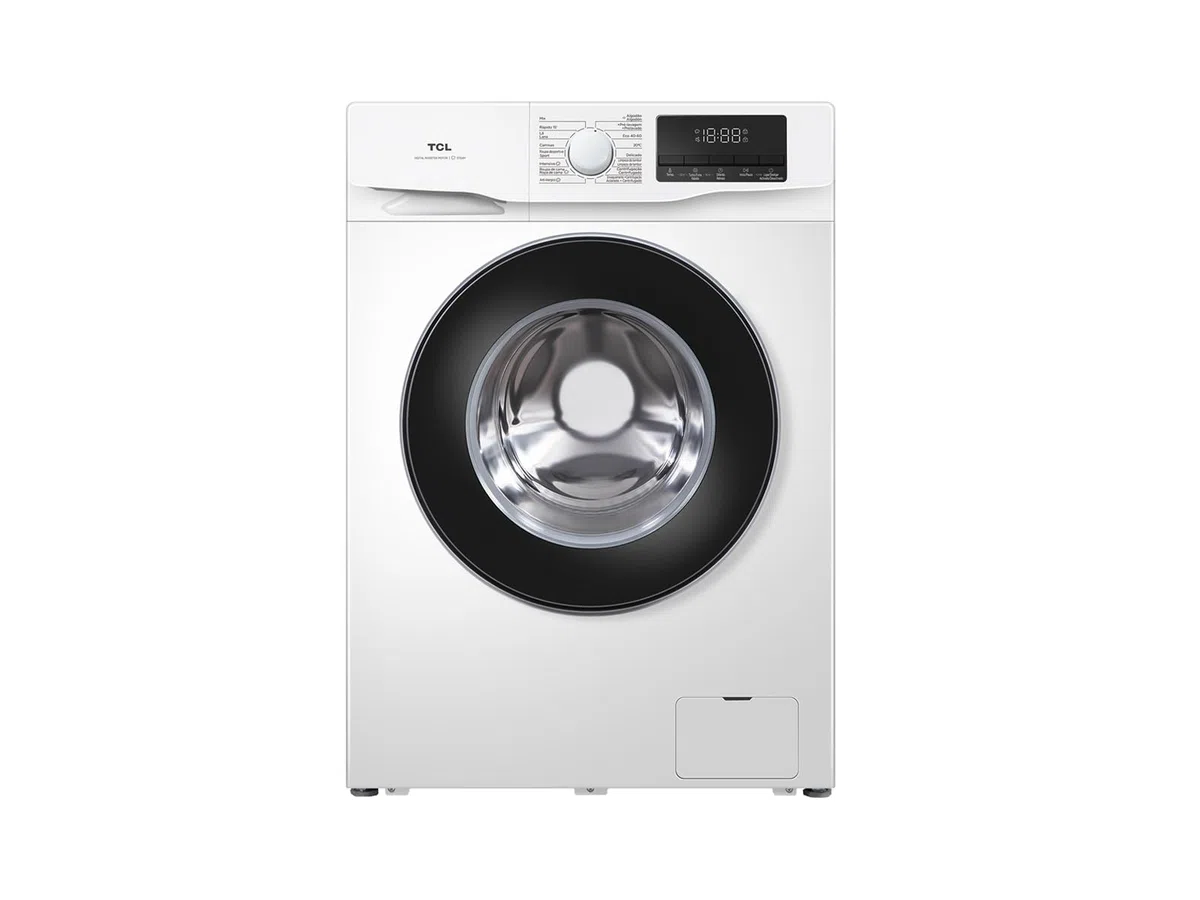 6 kg Lavadora de carga frontal Clase A de 1000 rpm con diseño ultra delgado de 455 mm, motor Inverter BLDC, lavado rápido de 15 min y vapor antibacterias