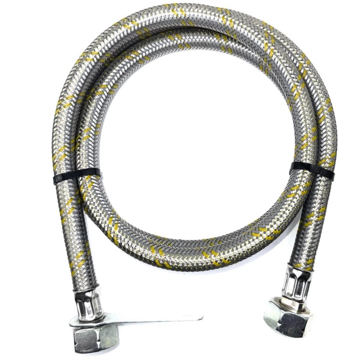 Manguera de gas flexible reforzada de acero inoxidable de 1,5 m – 21,8 mm LH conectores bidireccionales – Tubo de GLP/propano para caravana, autocaravana, barbacoa y catering