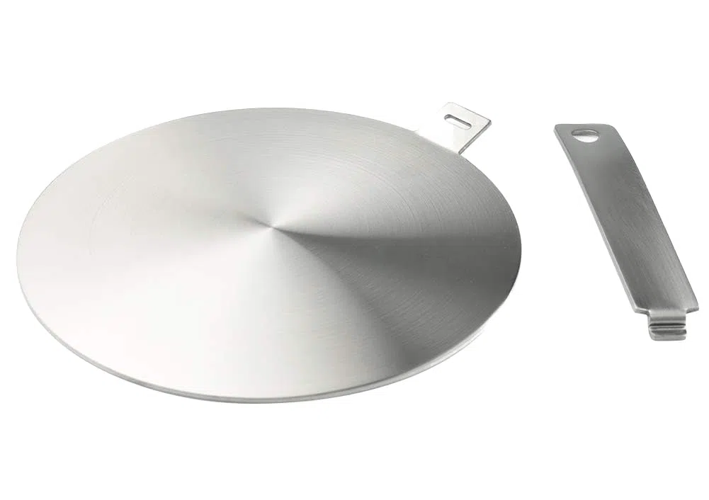 Adaptador de inducción, disco convertidor de placa de cocción de inducción, placa de difusión de calor, con asa y base separables (24 cm)