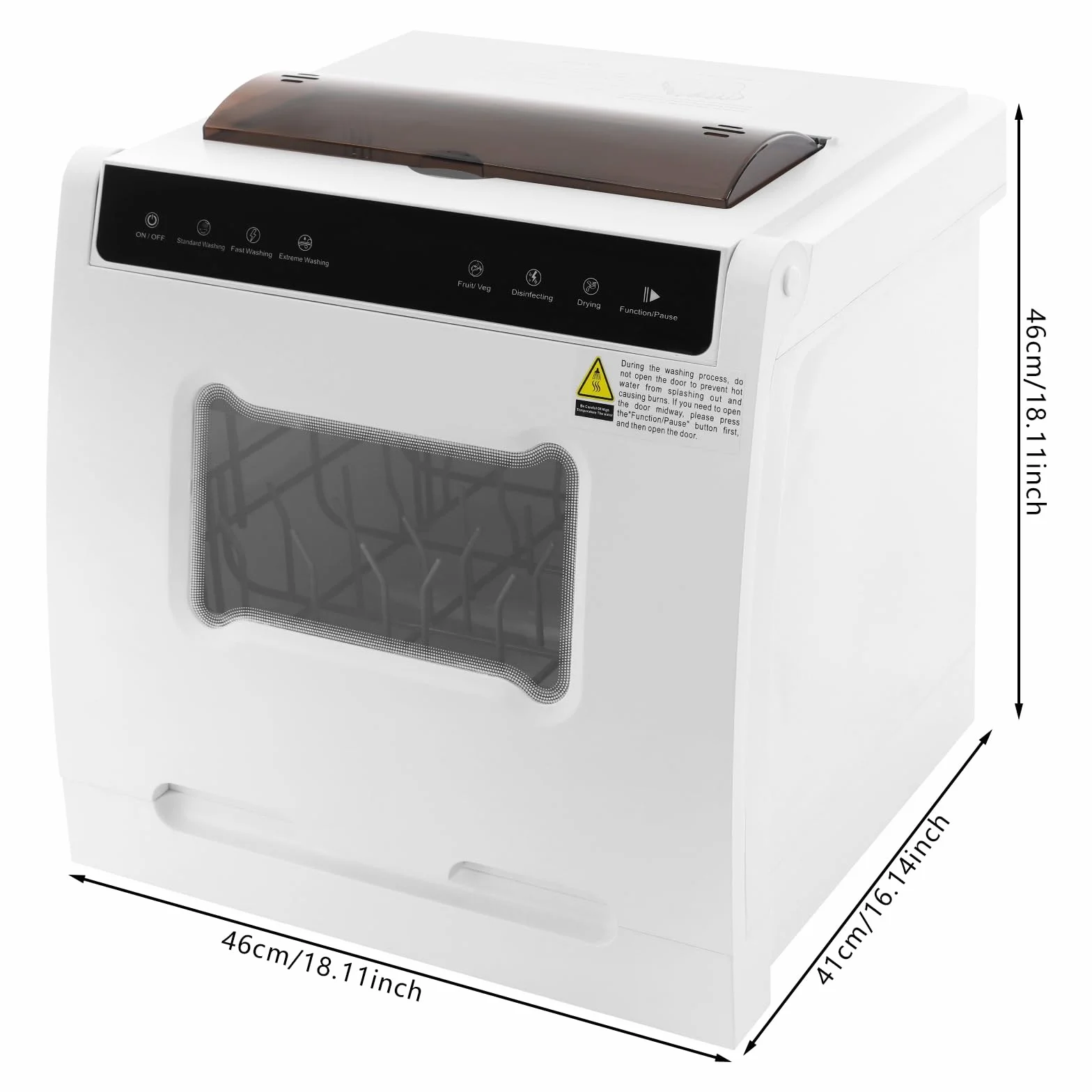 Lavavajillas de 1100 W, 5 programas, secador de aire caliente, 4-6 personas, 72 horas, almacenamiento táctil, ventana, silencioso, 52 dB, para apartamento, autocaravana, barco