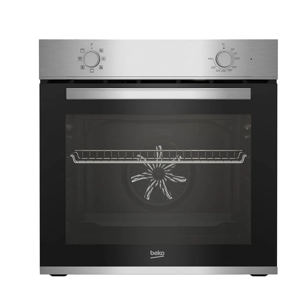 Beko BBIE12000X B100 - Horno empotrable (66 L, capacidad de cocción, horno multifunción con 5 tipos de calefacción, AeroPerfect, SteamShine+, limpieza SteamShine, iluminación halógena, acero