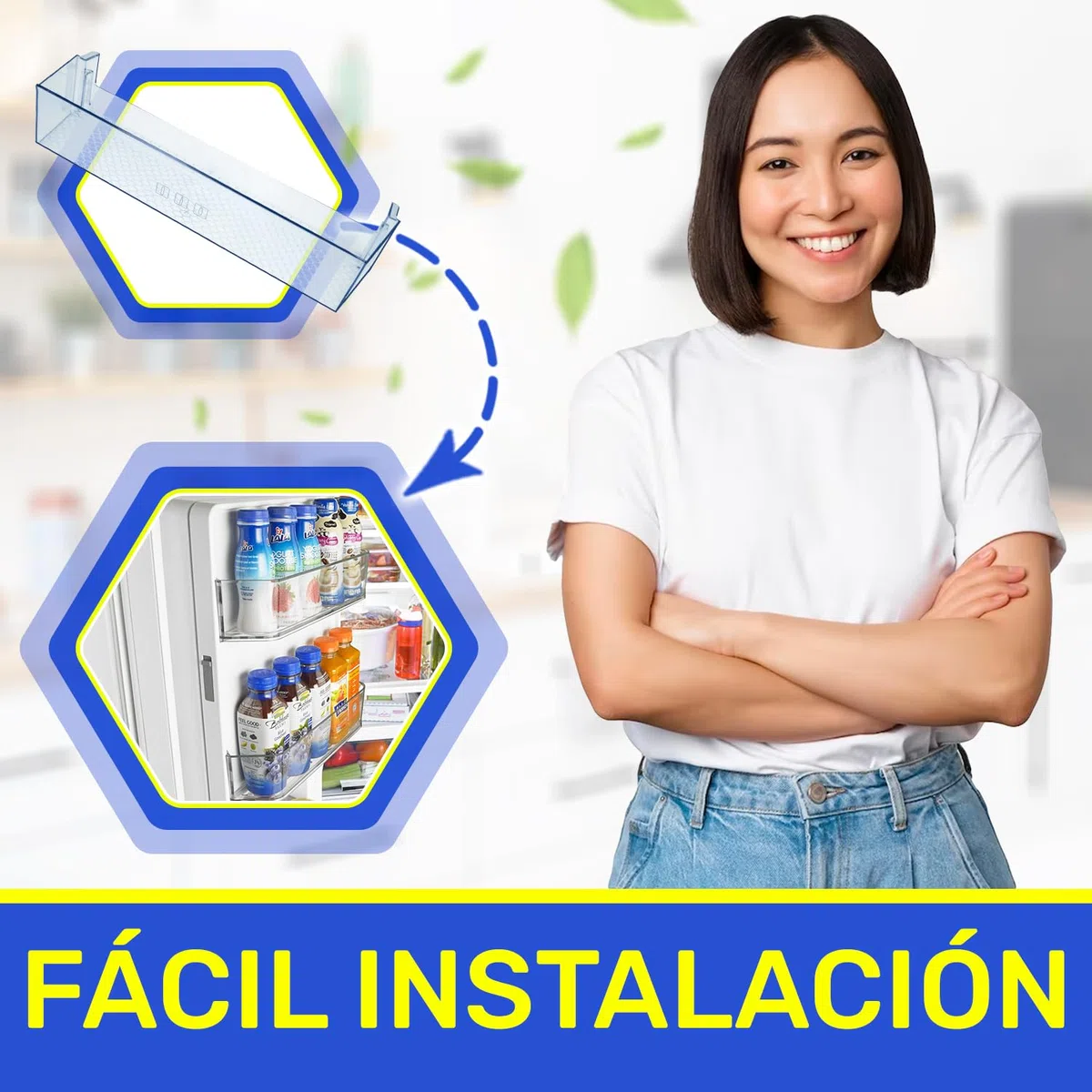 Estante Puerta Frigorifico 430x115x90 mm con Código Original 4640560100 4666010100 para Beko - Garantía de 10 Años - MONTERAL
