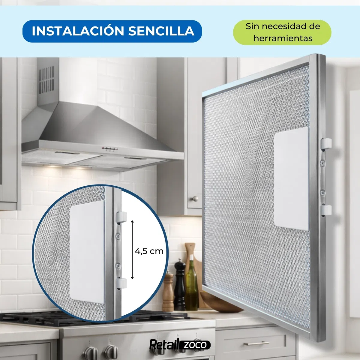 Filtro Campana Extractora compatible con Teka DBB60, Repuesto campana Teka, código original 81460133, Medidas 27.5 cm x 34.4 cm, Contiene 2 unidades de filtro