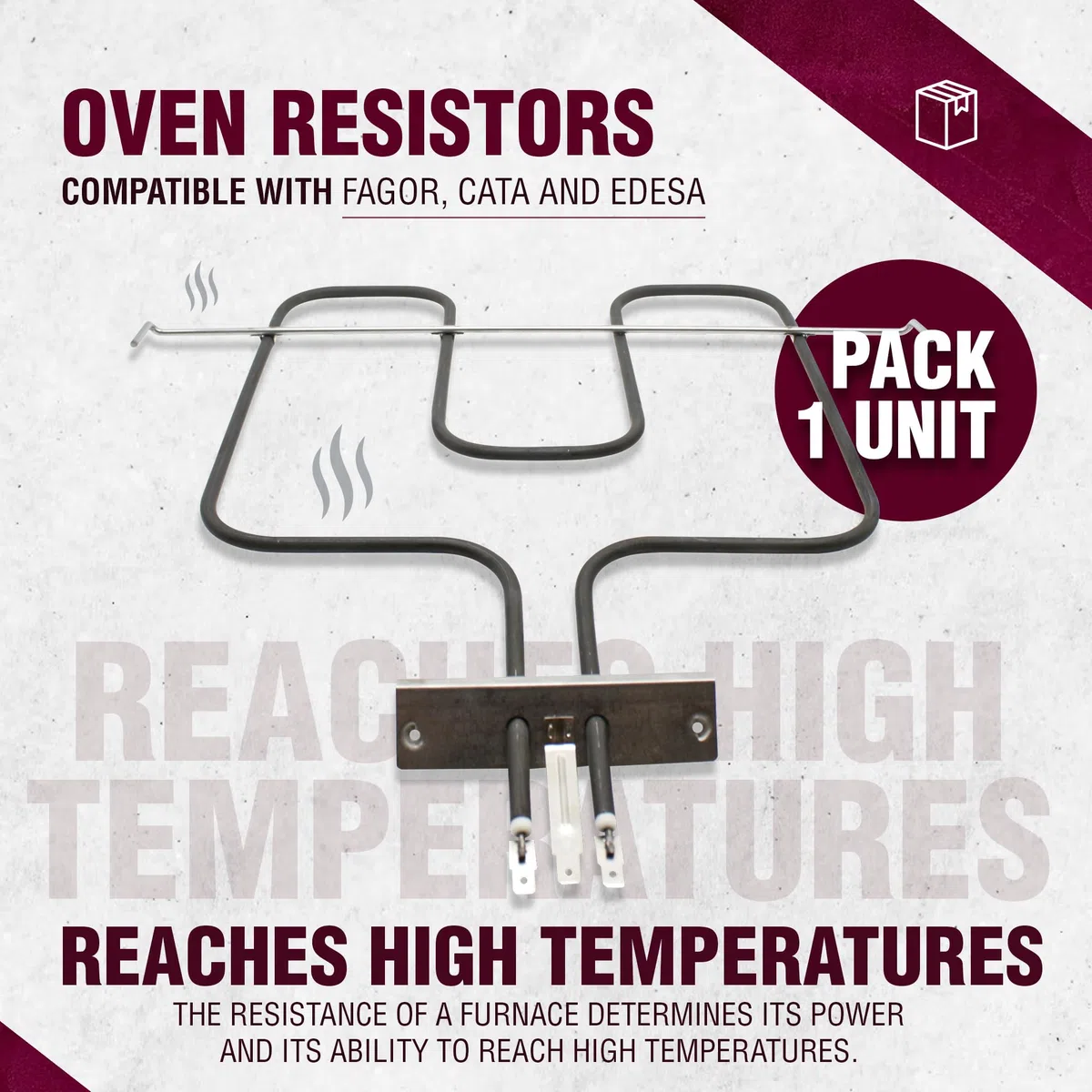 DOJA Barcelona Elemento calefactor para horno, resistencia de reemplazo, compatible con Edesa, Aspes y Fagor, 1100 W, termoresistencia de reemplazo, compatible