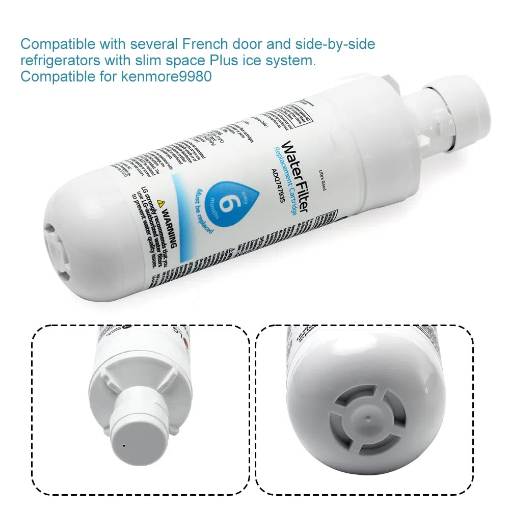 QOTSTEOS Filtro de agua reemplazable del refrigerador LT1000P, reemplazo del filtro de agua del refrigerador casero para Kenmore9980 (3PCS)