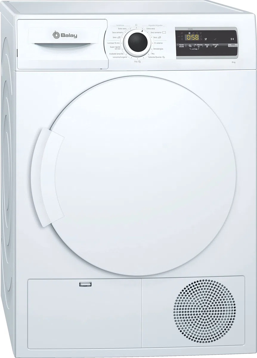 Balay 3SC385B Secadora de condesación, 8 kg, 2600 W, B, blanco
